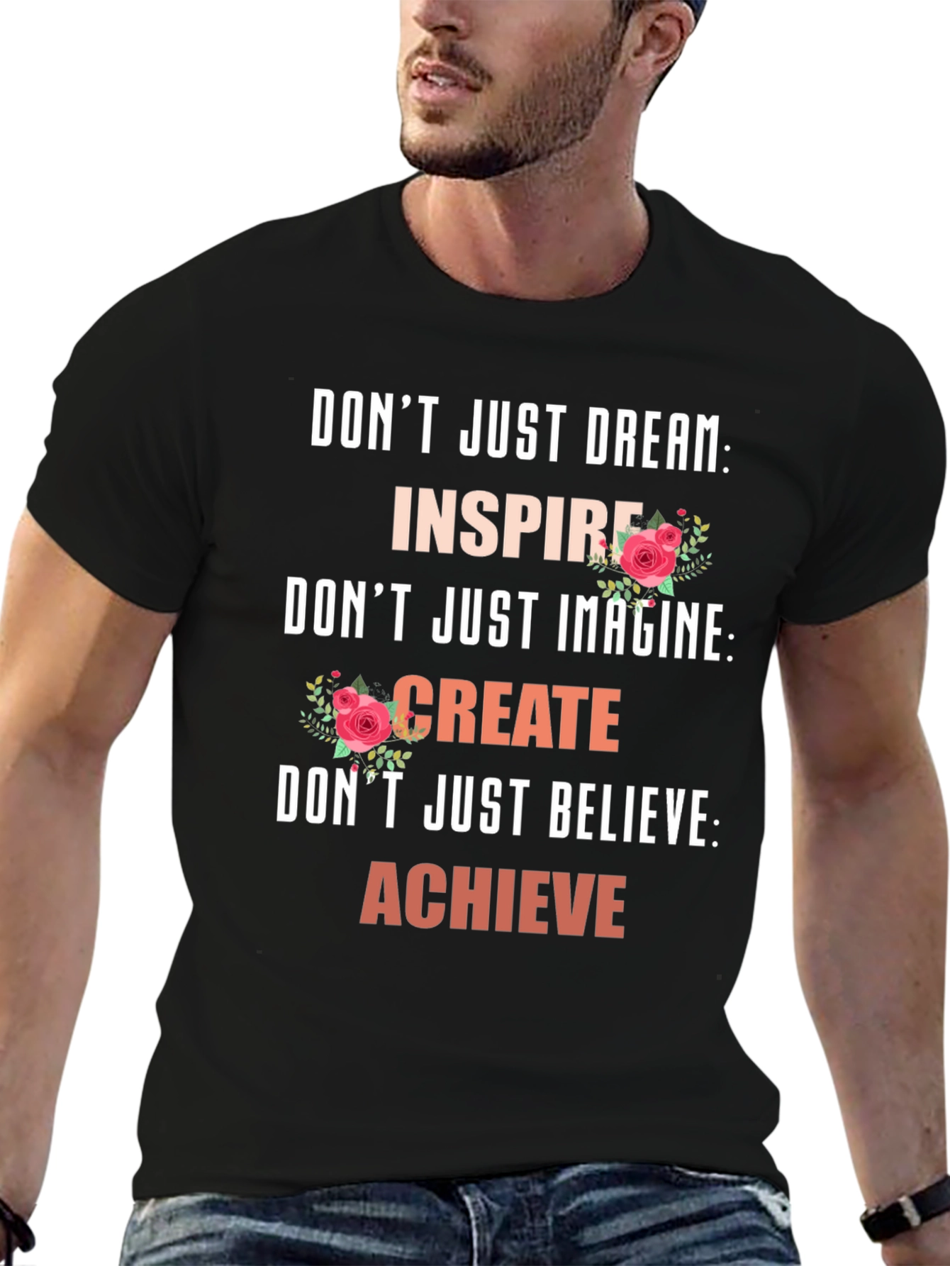 Inspirational Graphic Tee - Dream Imagine Believe