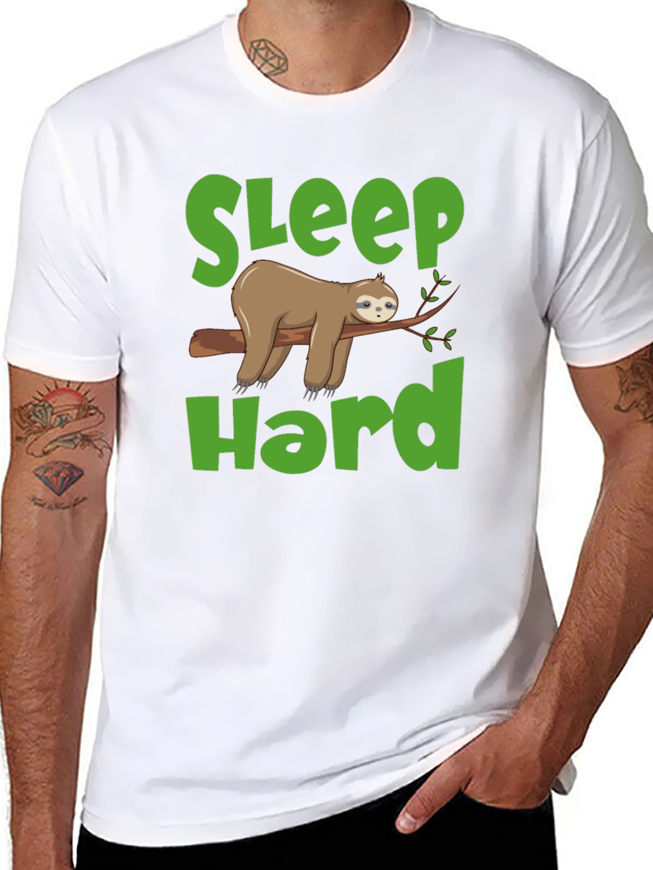 Sleep Hard Sloth Graphic T-Shirt