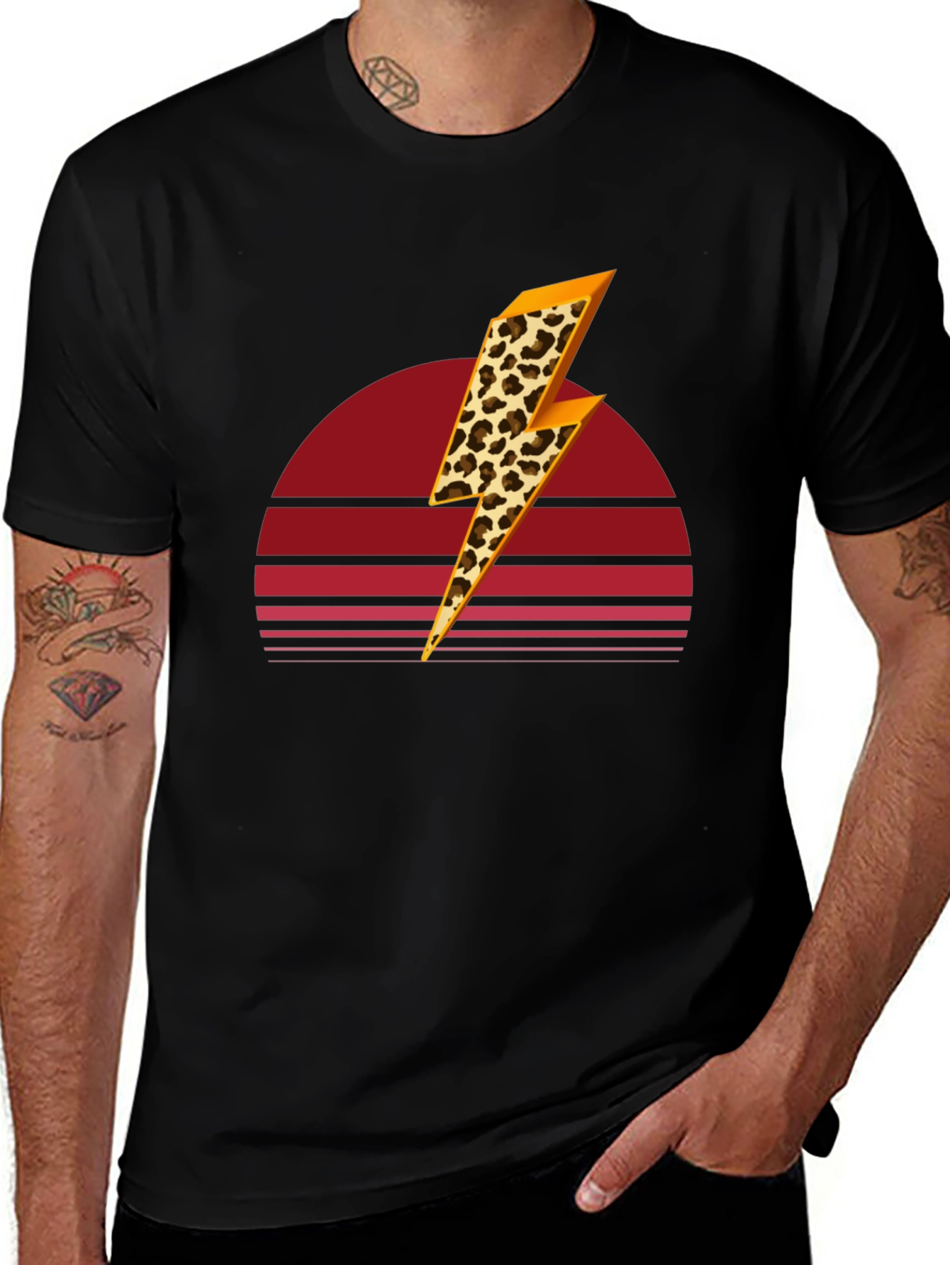 Retro Leopard Lightning Bolt T-Shirt