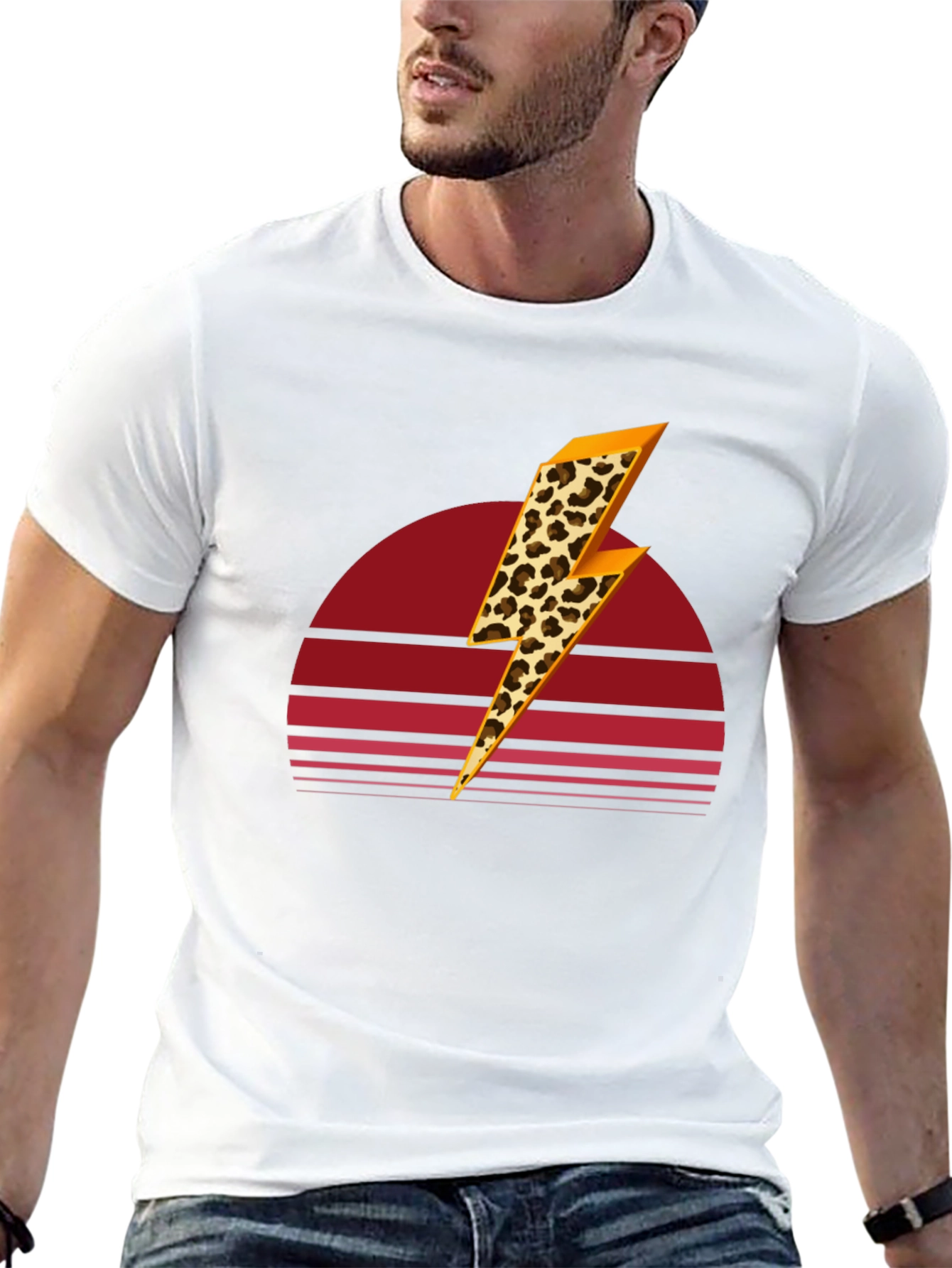 Retro Leopard Lightning Bolt T-Shirt