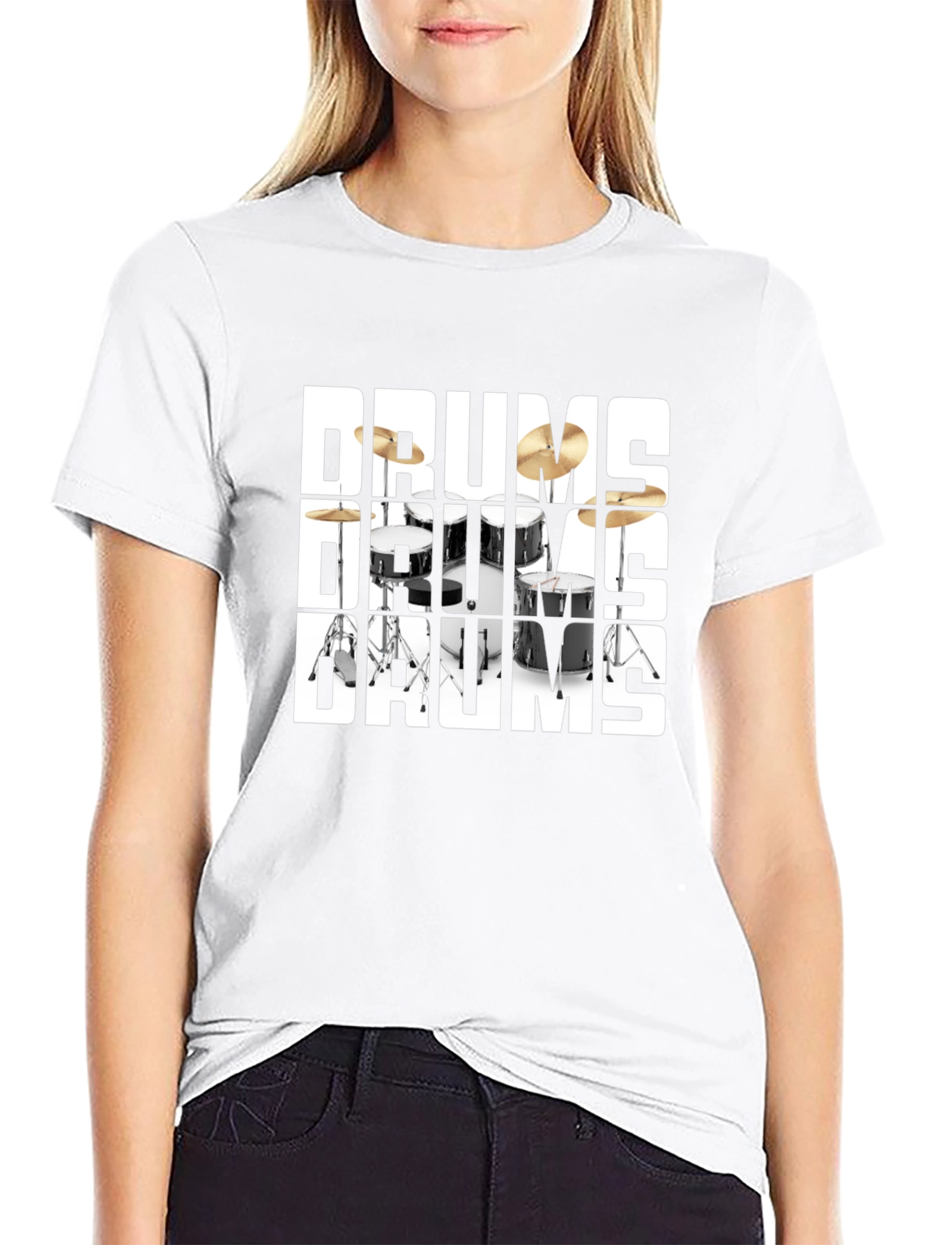 Drums Graphic T-Shirt - Black Cotton Tee