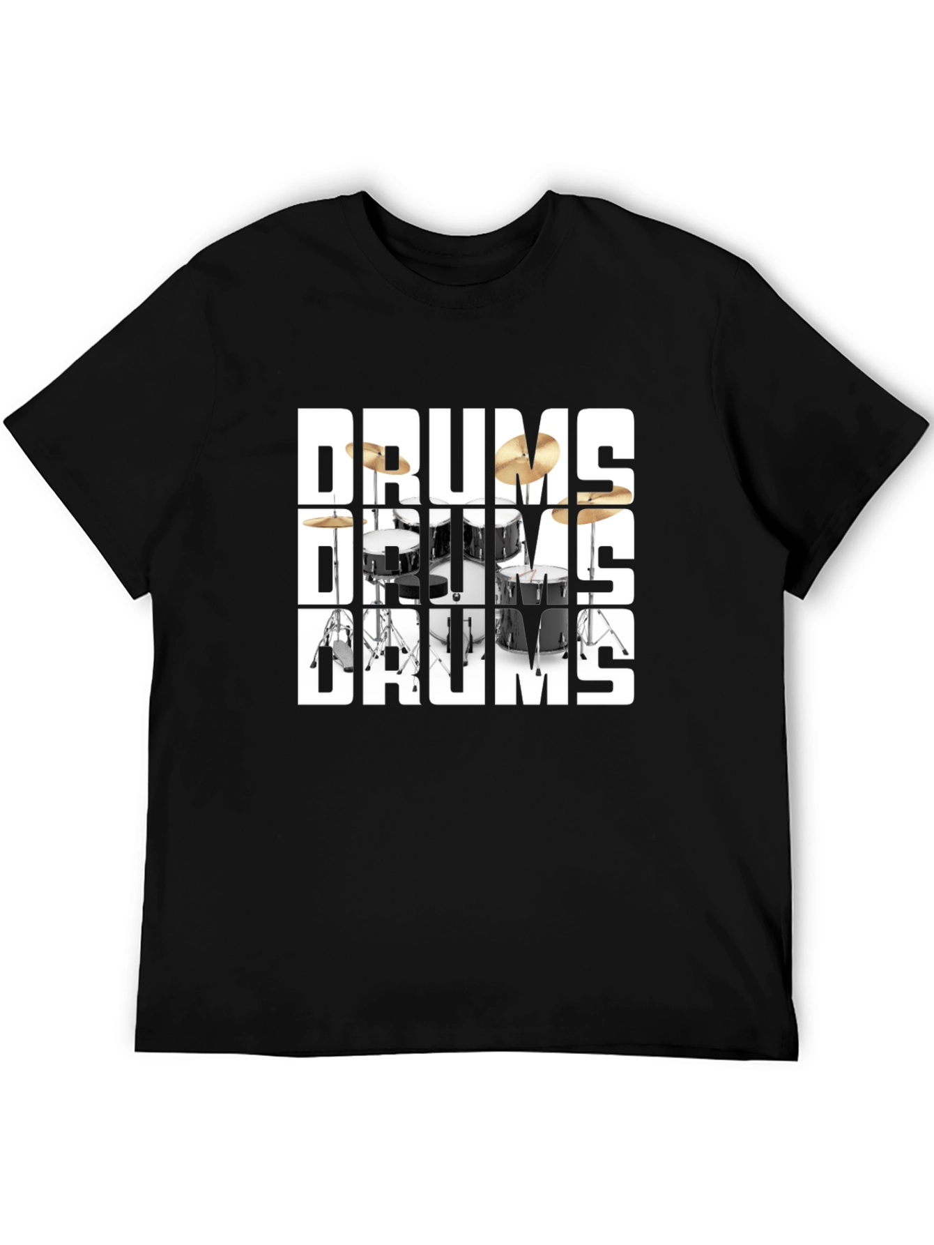 Drums Graphic T-Shirt - Black Cotton Tee