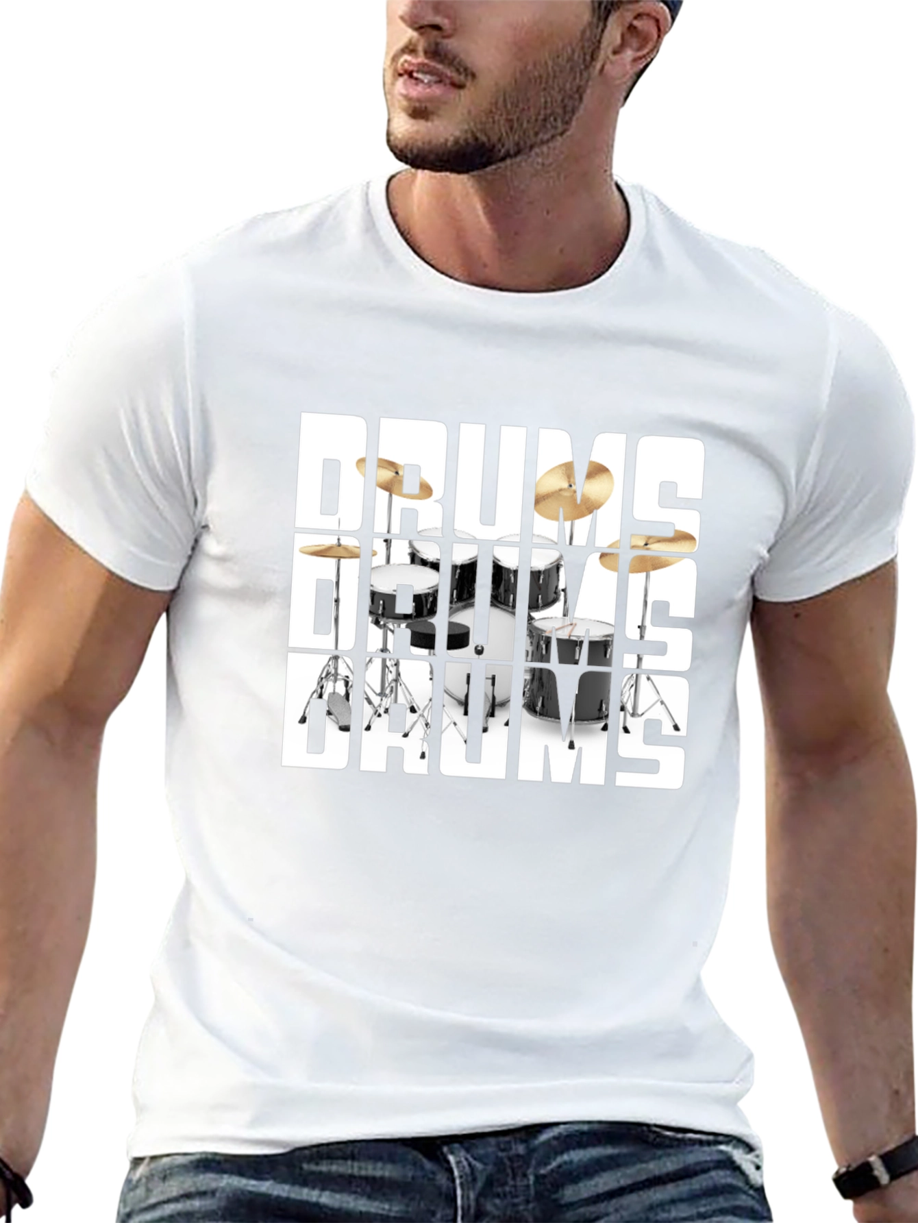 Drums Graphic T-Shirt - Black Cotton Tee