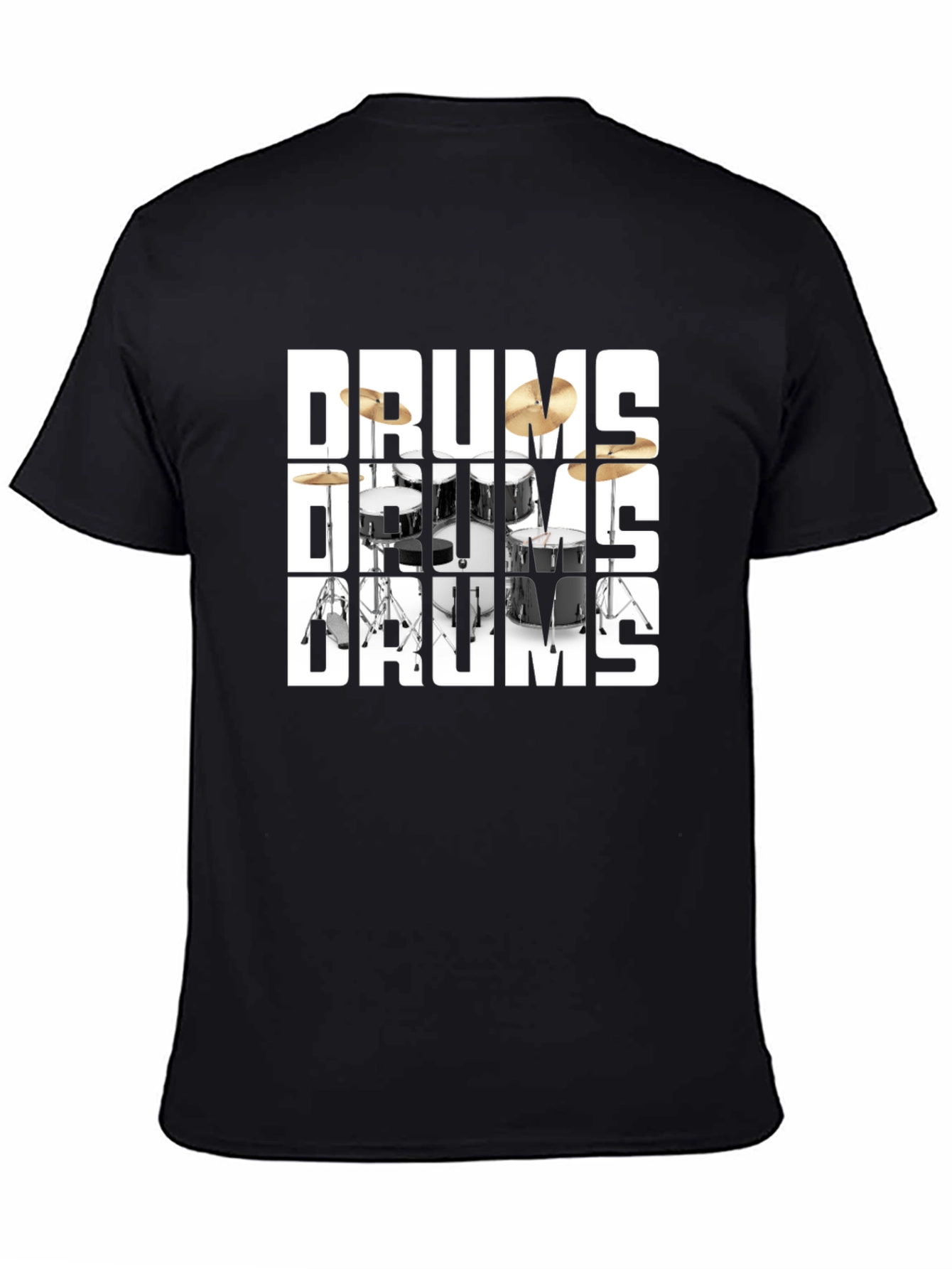 Drums Graphic T-Shirt - Black Cotton Tee