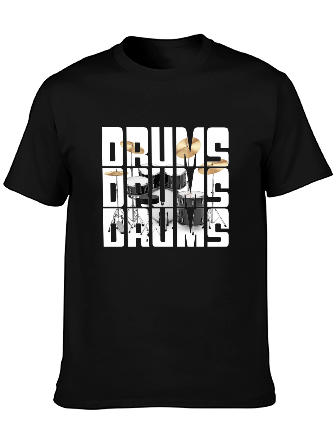 Drums Graphic T-Shirt - Black Cotton Tee