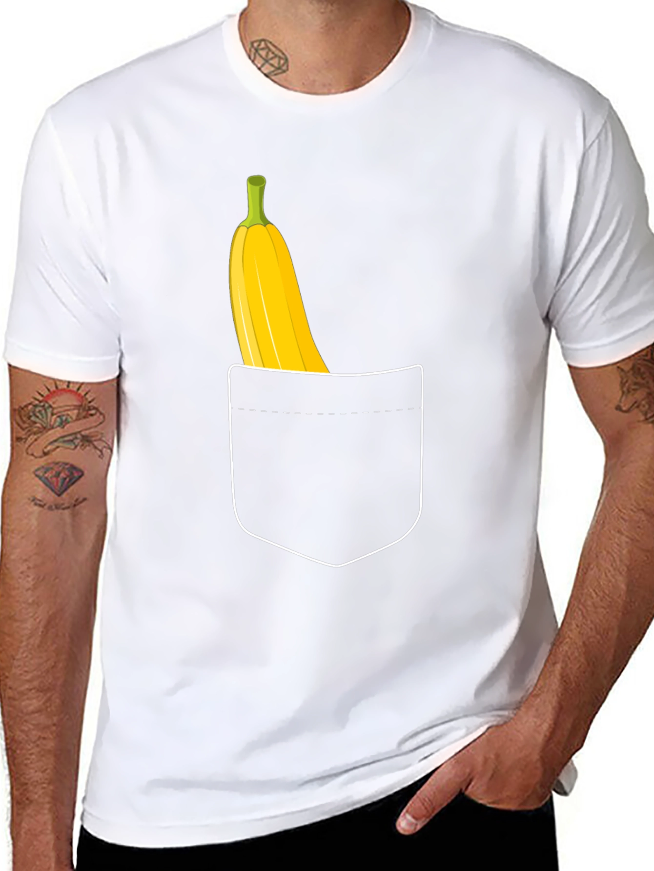 Banana Pocket Graphic Tee - Quirky Fun
