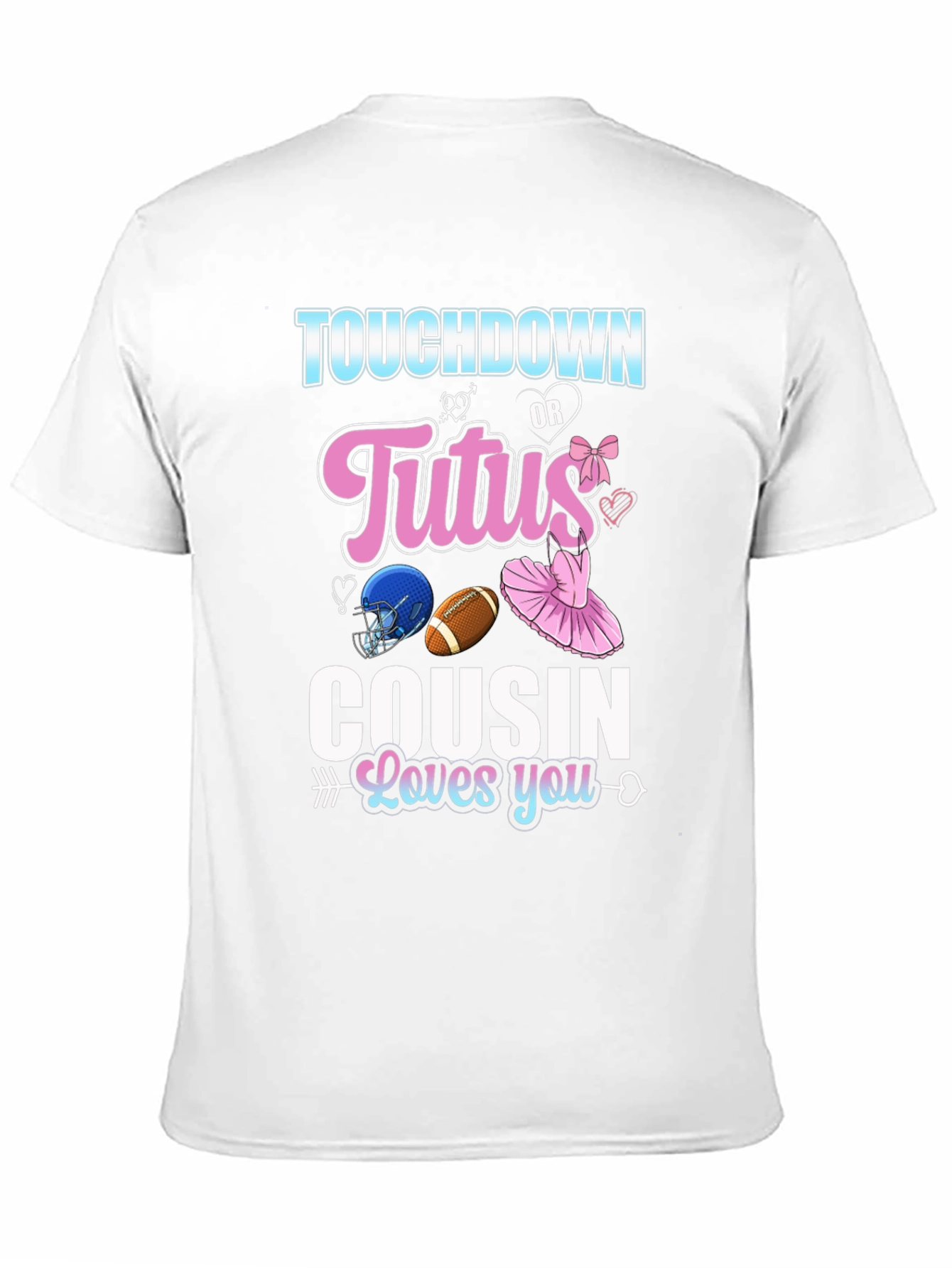 Touchdown or Tutus Cousin Gender Reveal T-Shirt