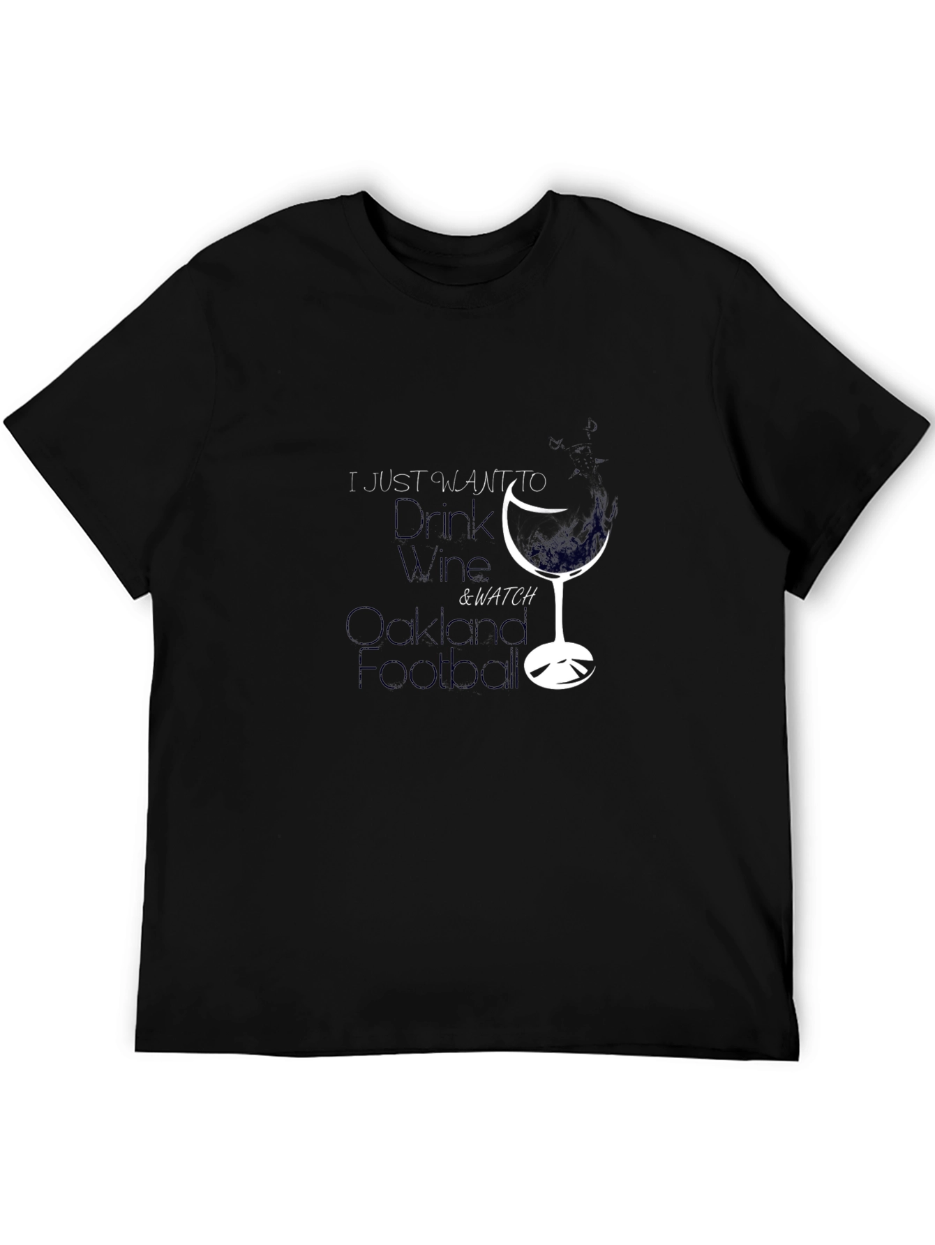 Wine & Football Black T-Shirt