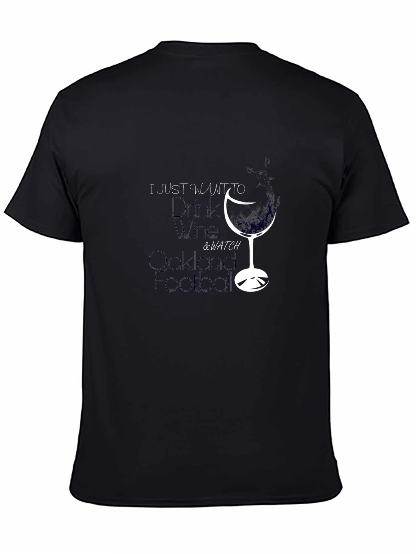 Wine & Football Black T-Shirt