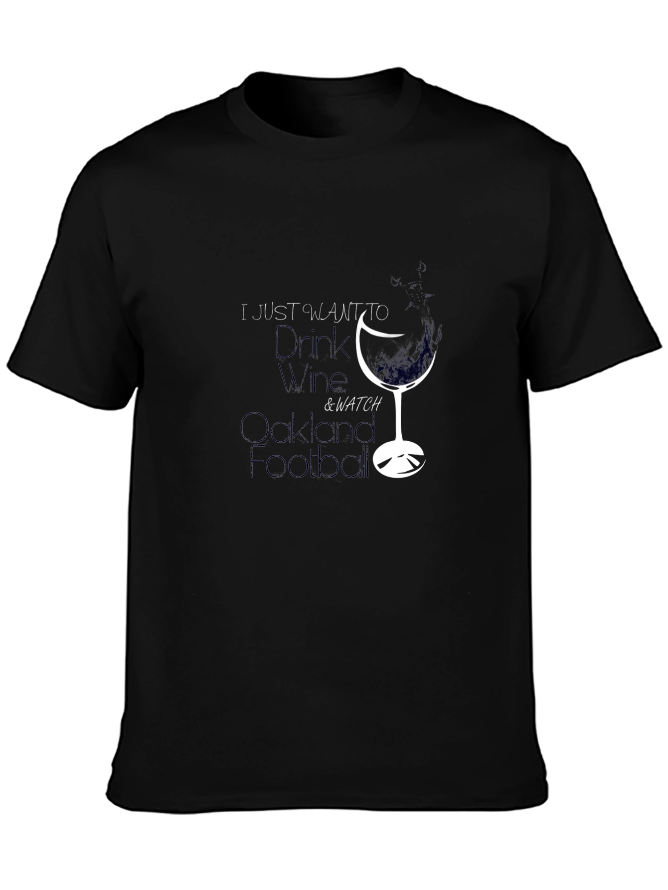 Wine & Football Black T-Shirt