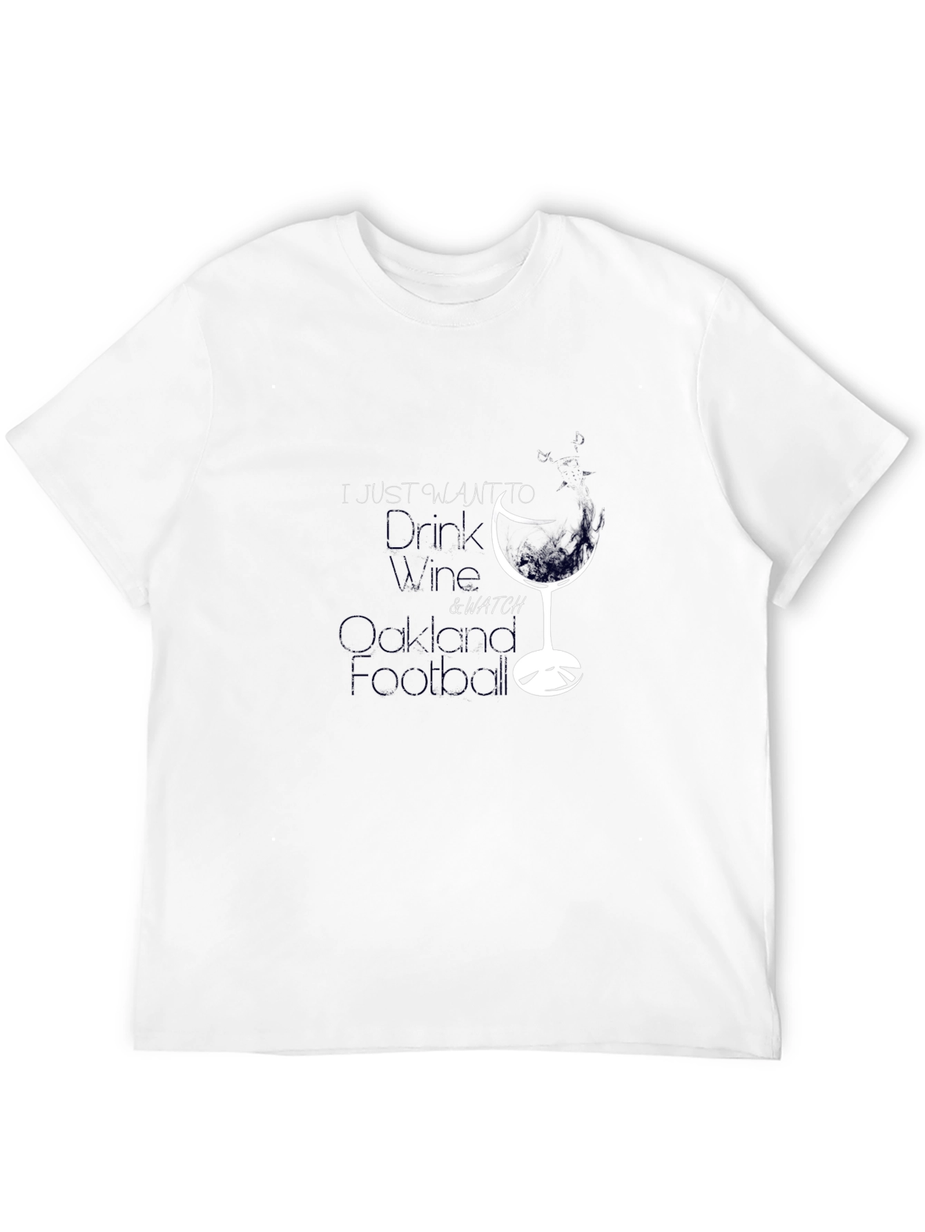 Wine & Football Black T-Shirt