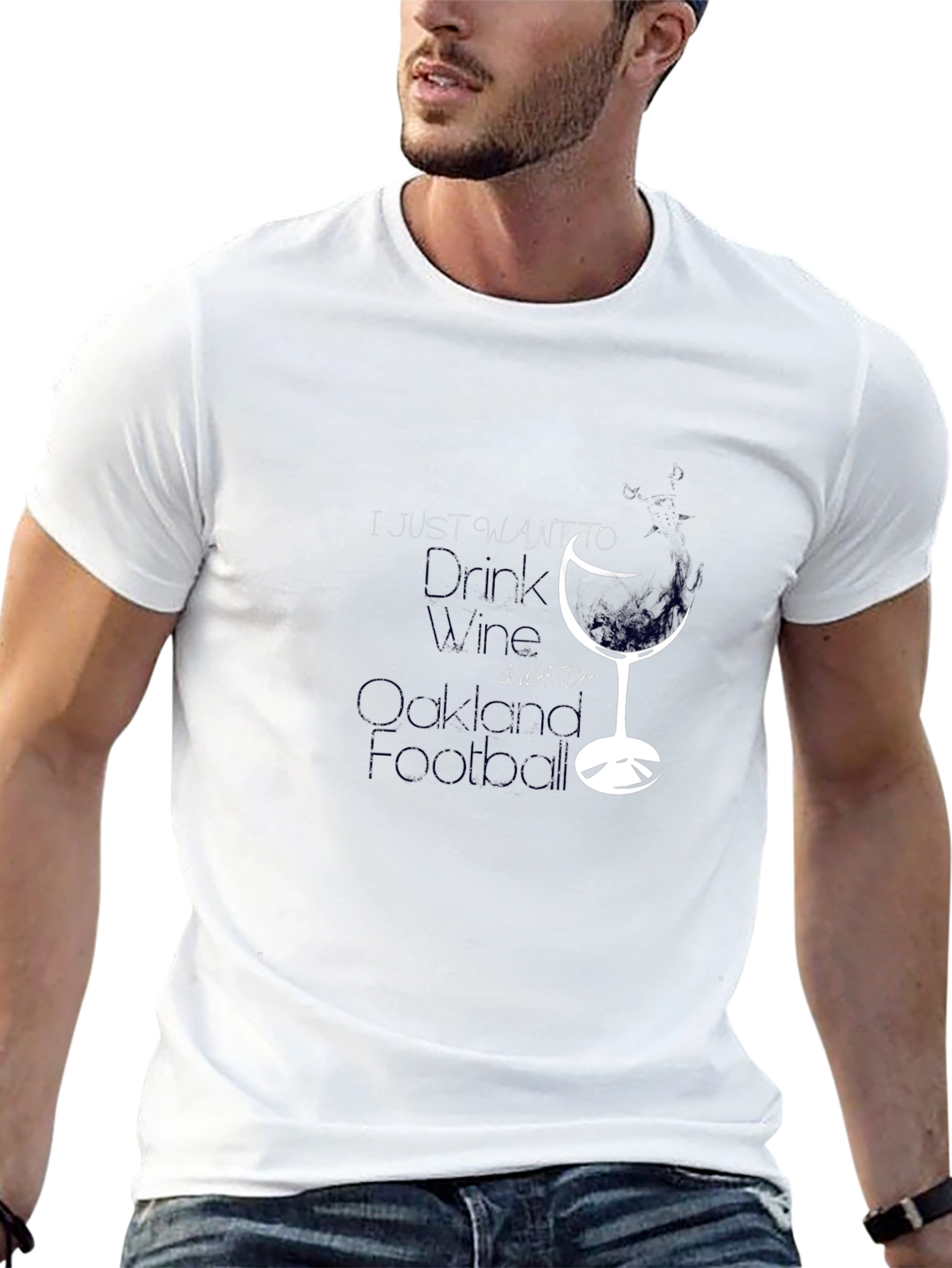 Wine & Football Black T-Shirt