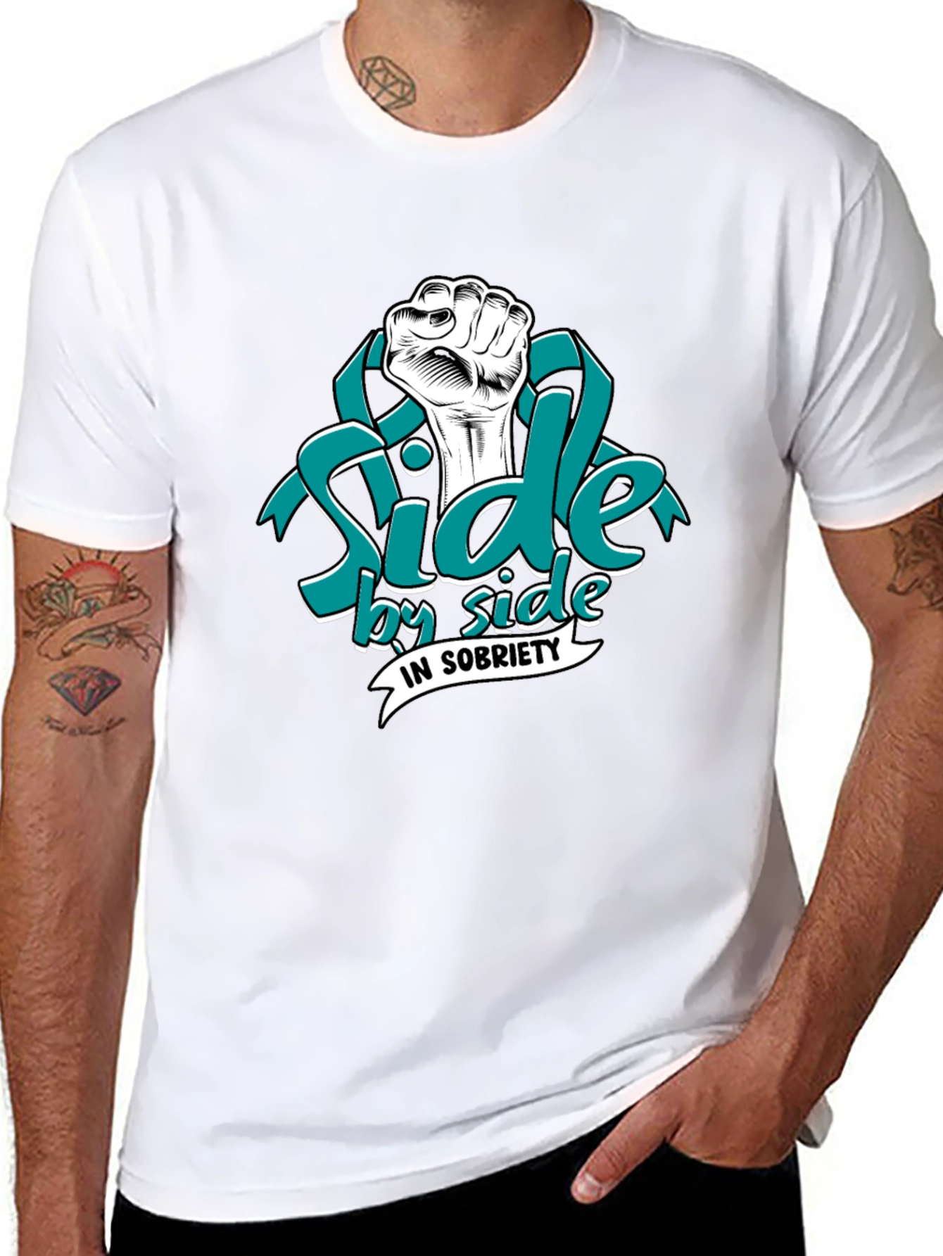 Side by Side in Sobriety Graphic T-Shirt