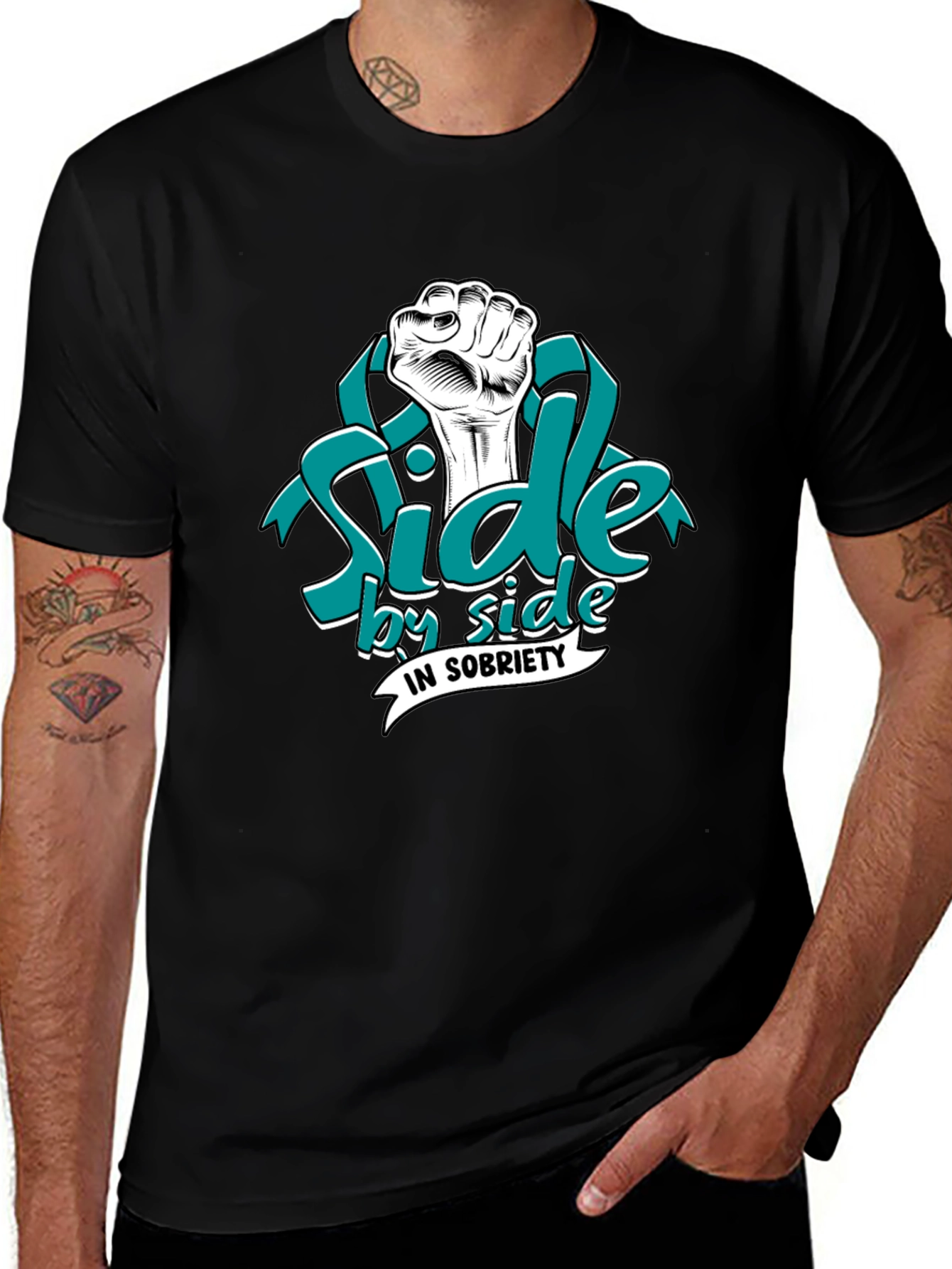 Side by Side in Sobriety Graphic T-Shirt