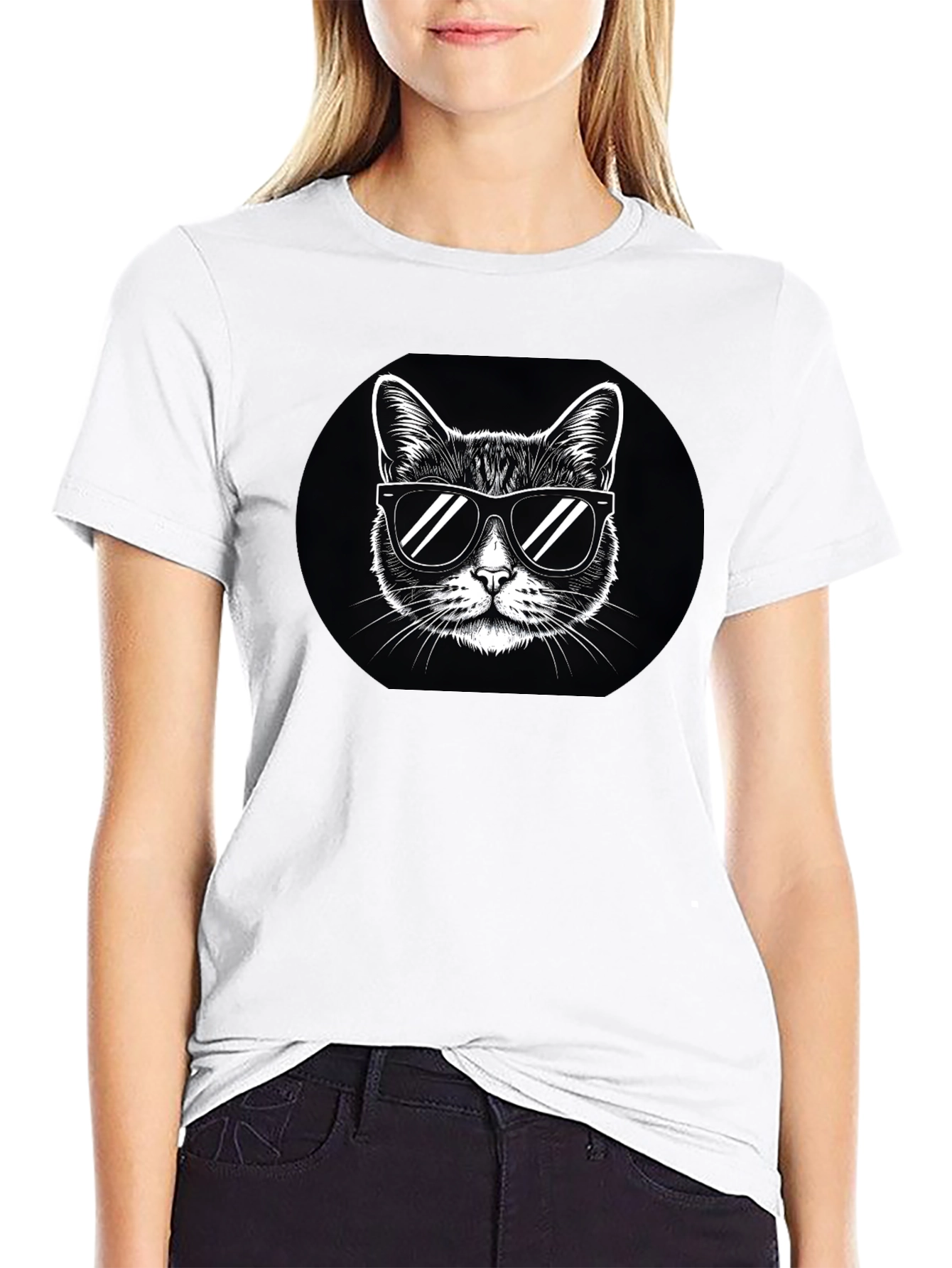 Cool Cat Sunglasses Graphic T-Shirt