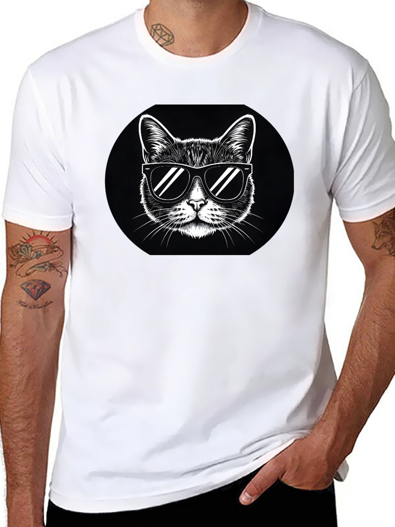 Cool Cat Sunglasses Graphic T-Shirt