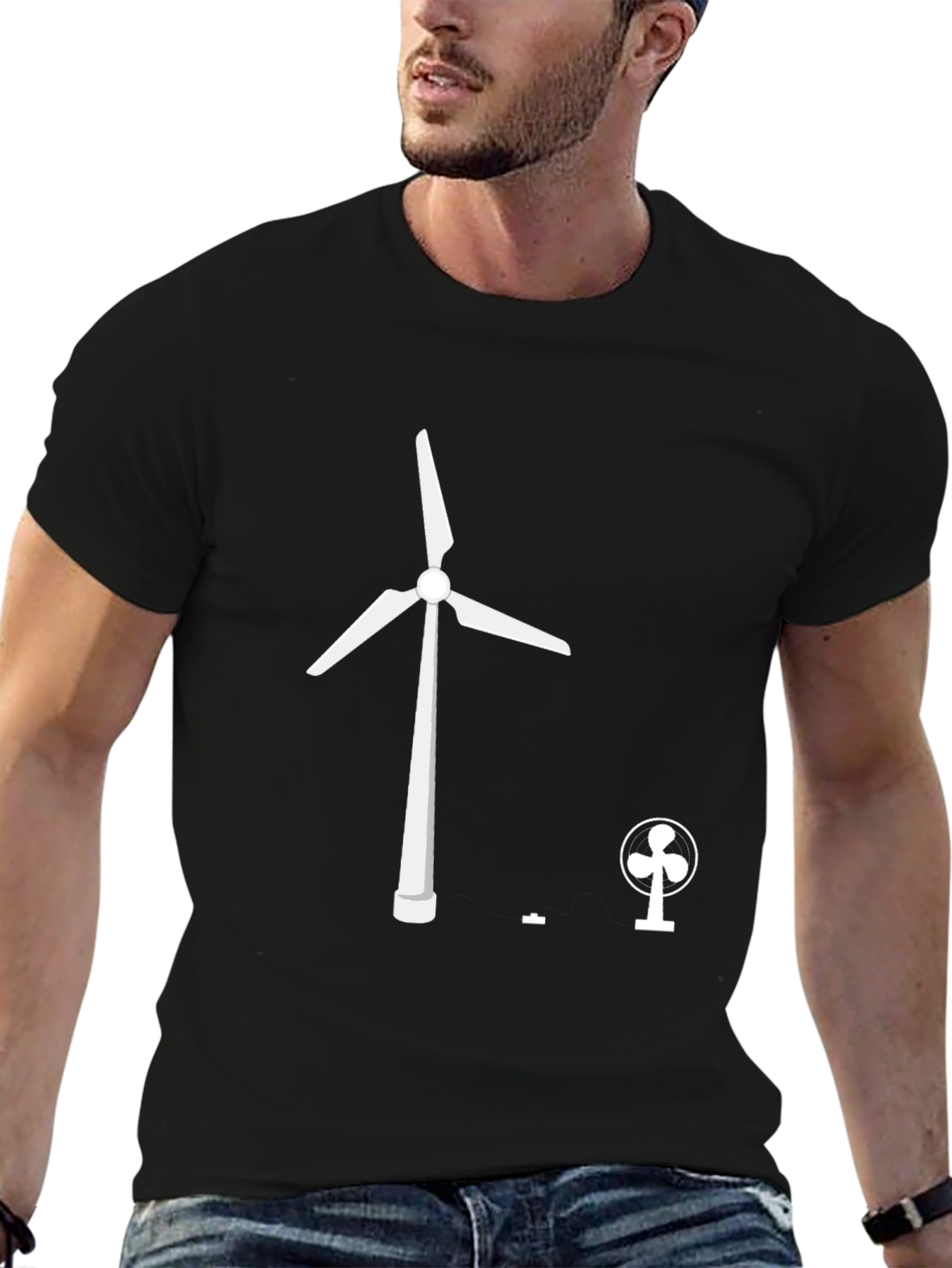 Renewable Energy T-Shirt: Wind Turbine & Fan Design