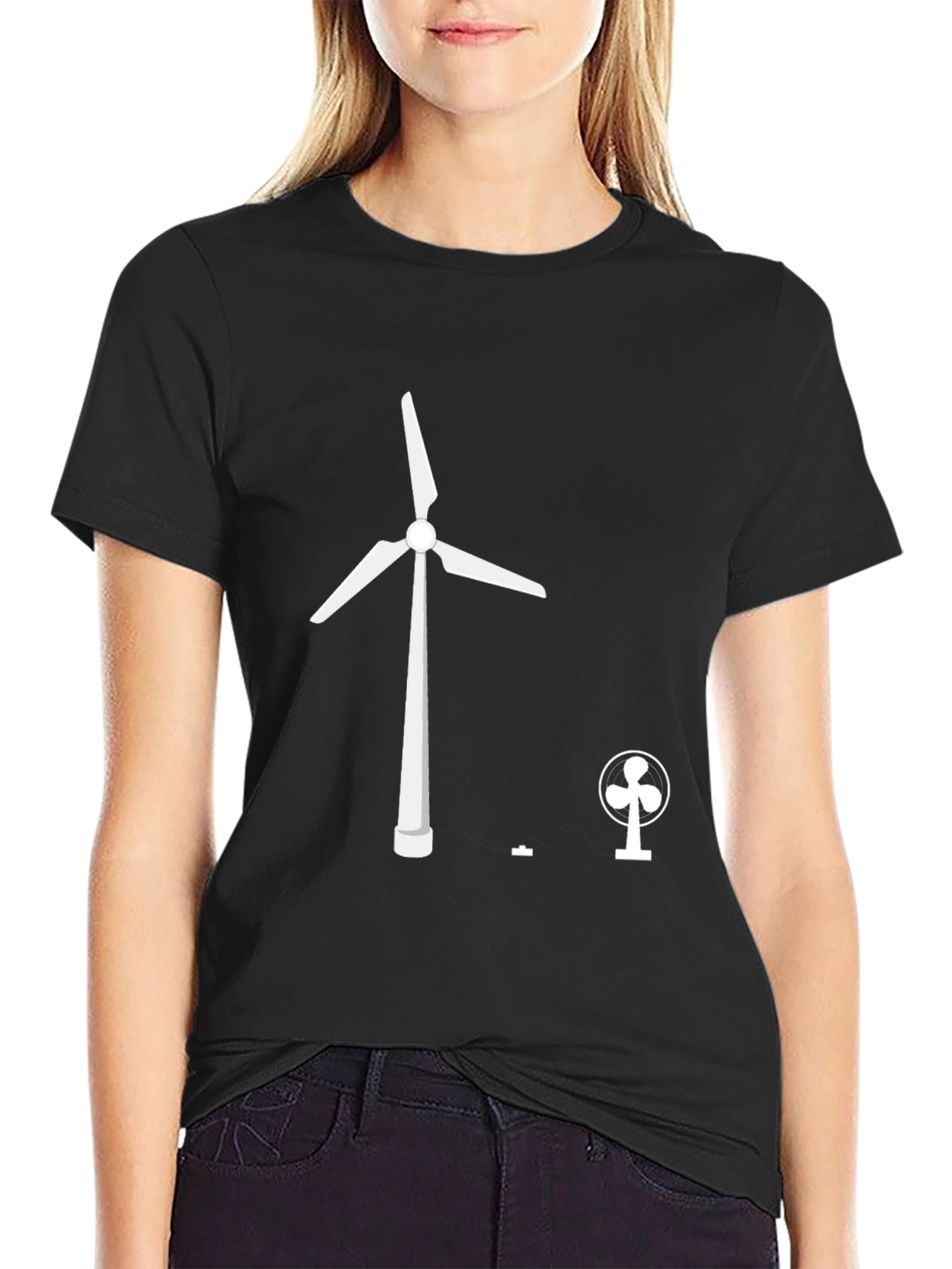Renewable Energy T-Shirt: Wind Turbine & Fan Design