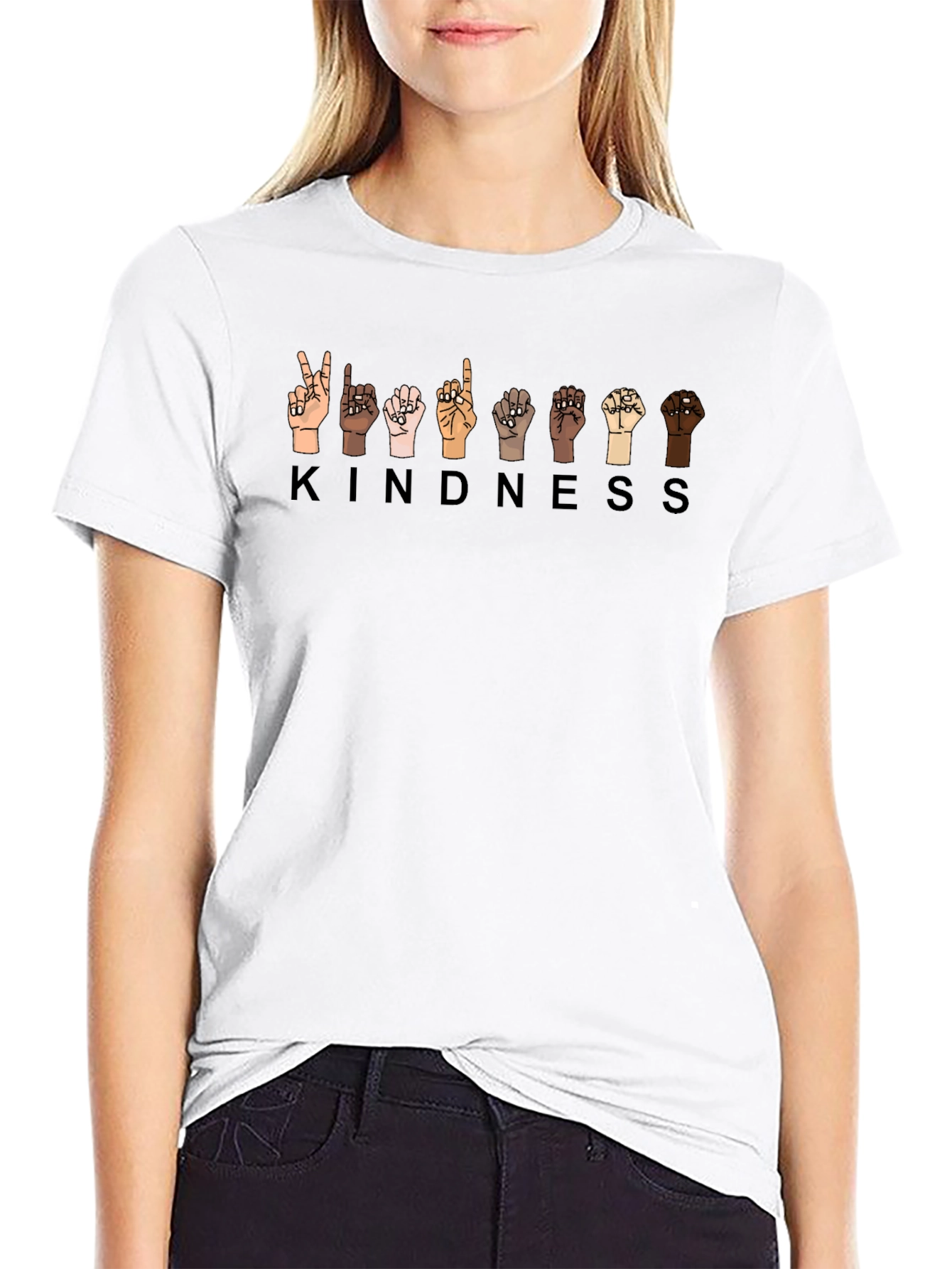 Kindness Sign Language T-Shirt - Black