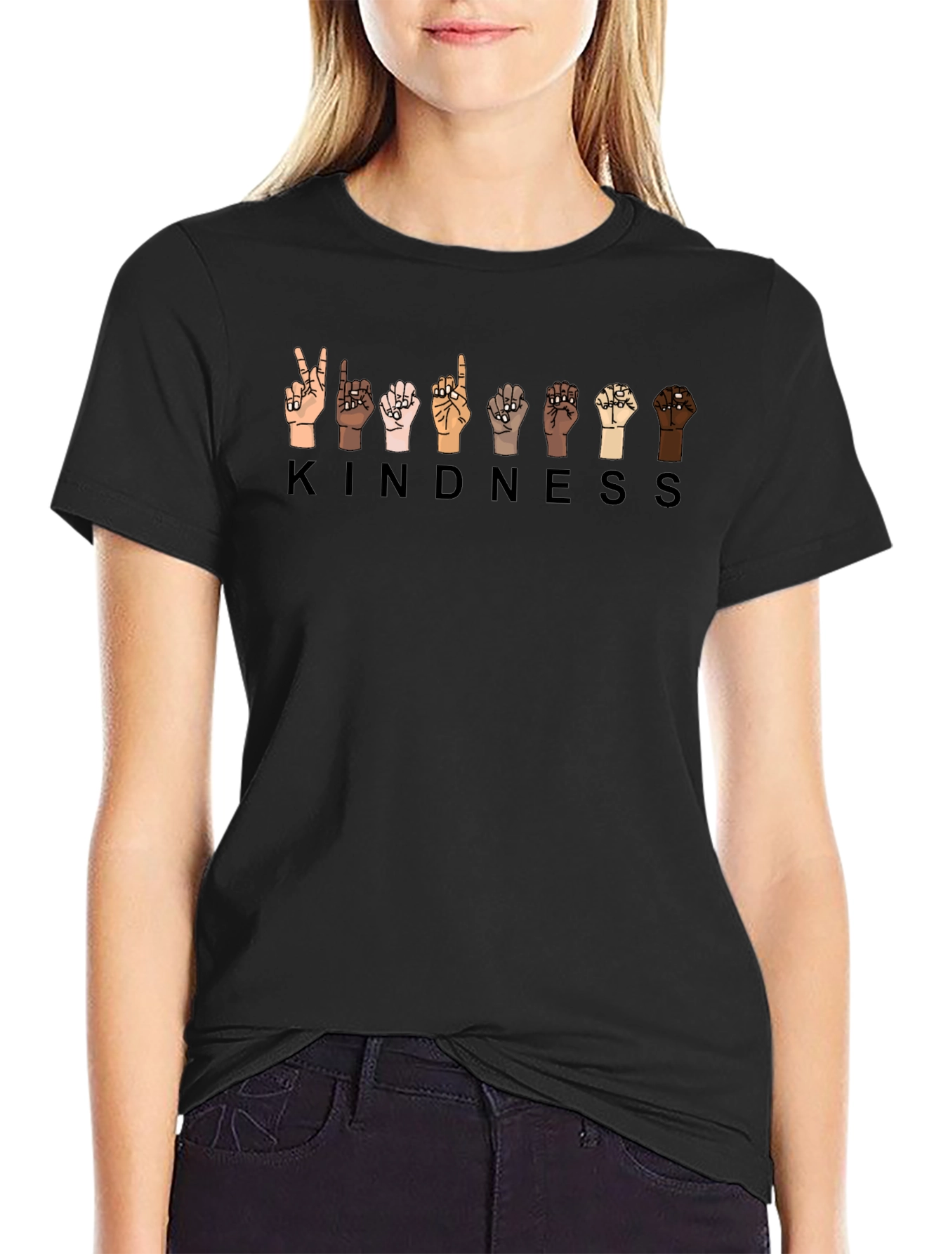 Kindness Sign Language T-Shirt - Black