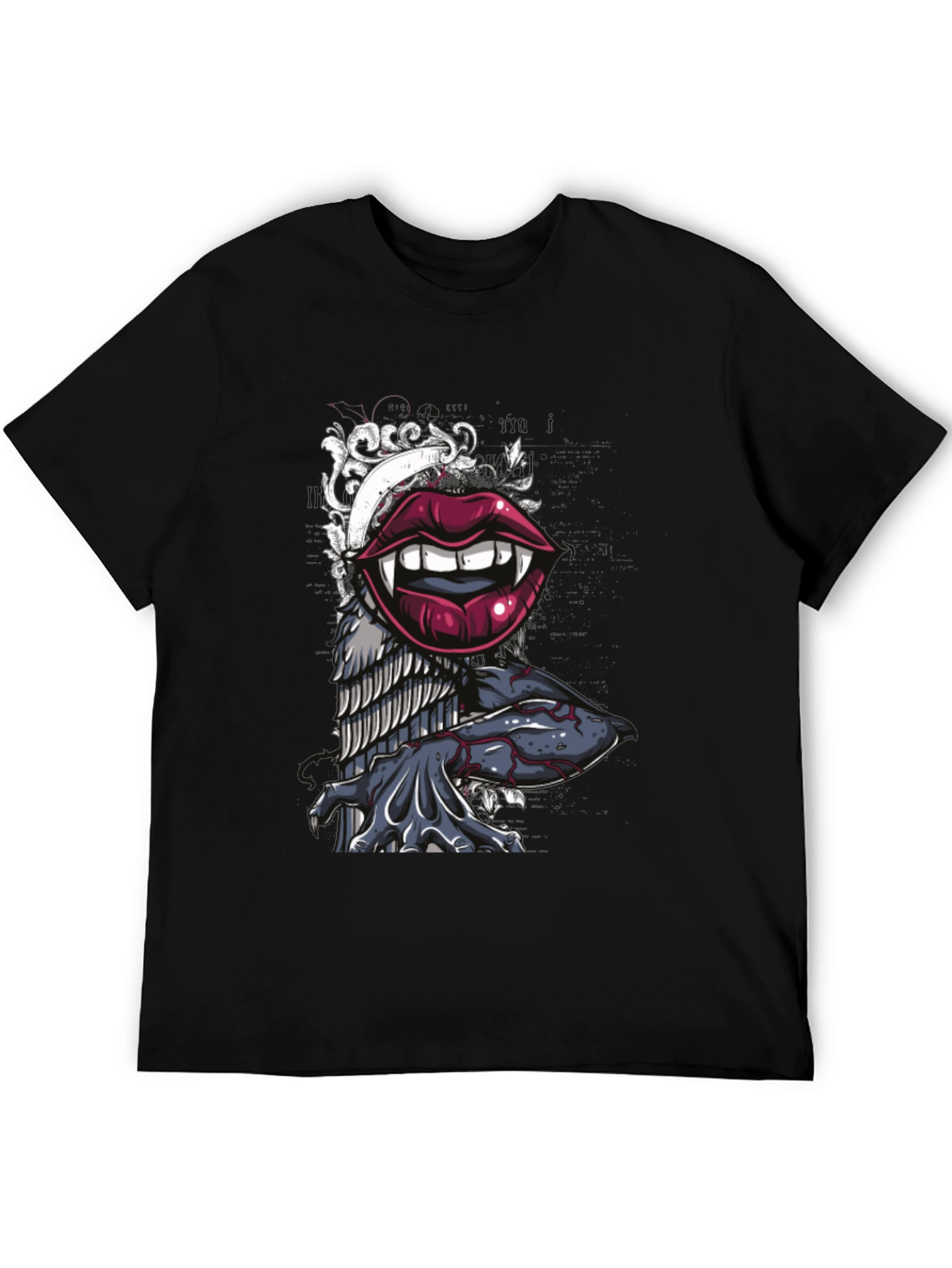 Vampire Lips Graphic Tee - Unique Design