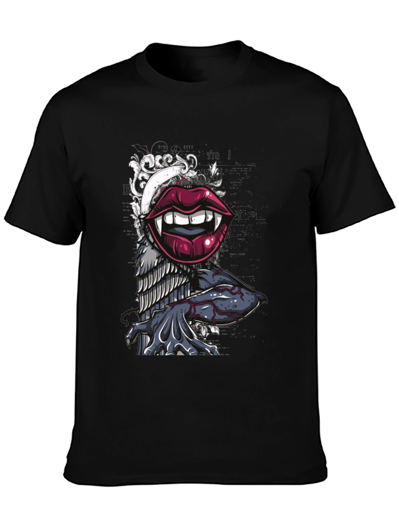 Vampire Lips Graphic Tee - Unique Design