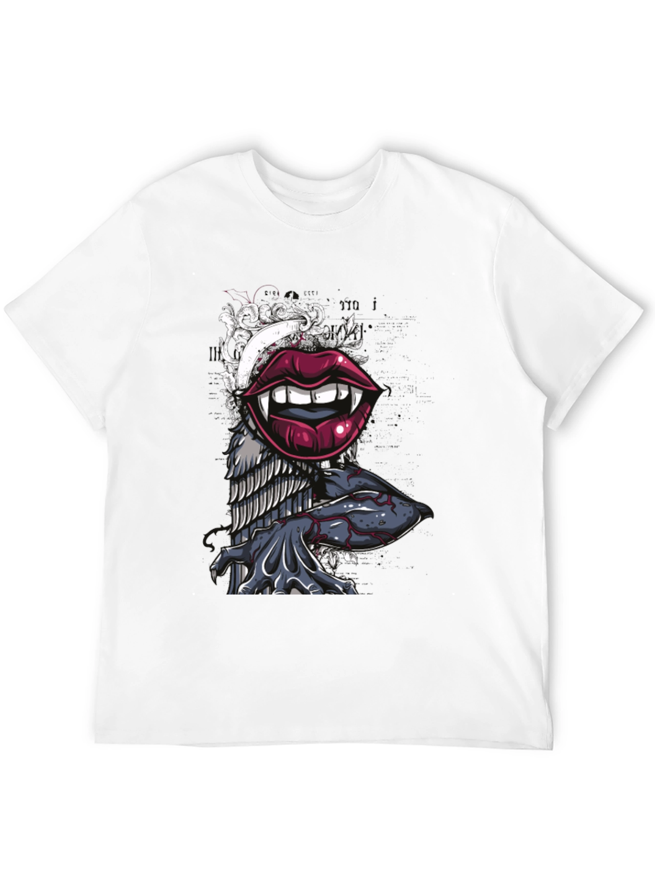 Vampire Lips Graphic Tee - Unique Design
