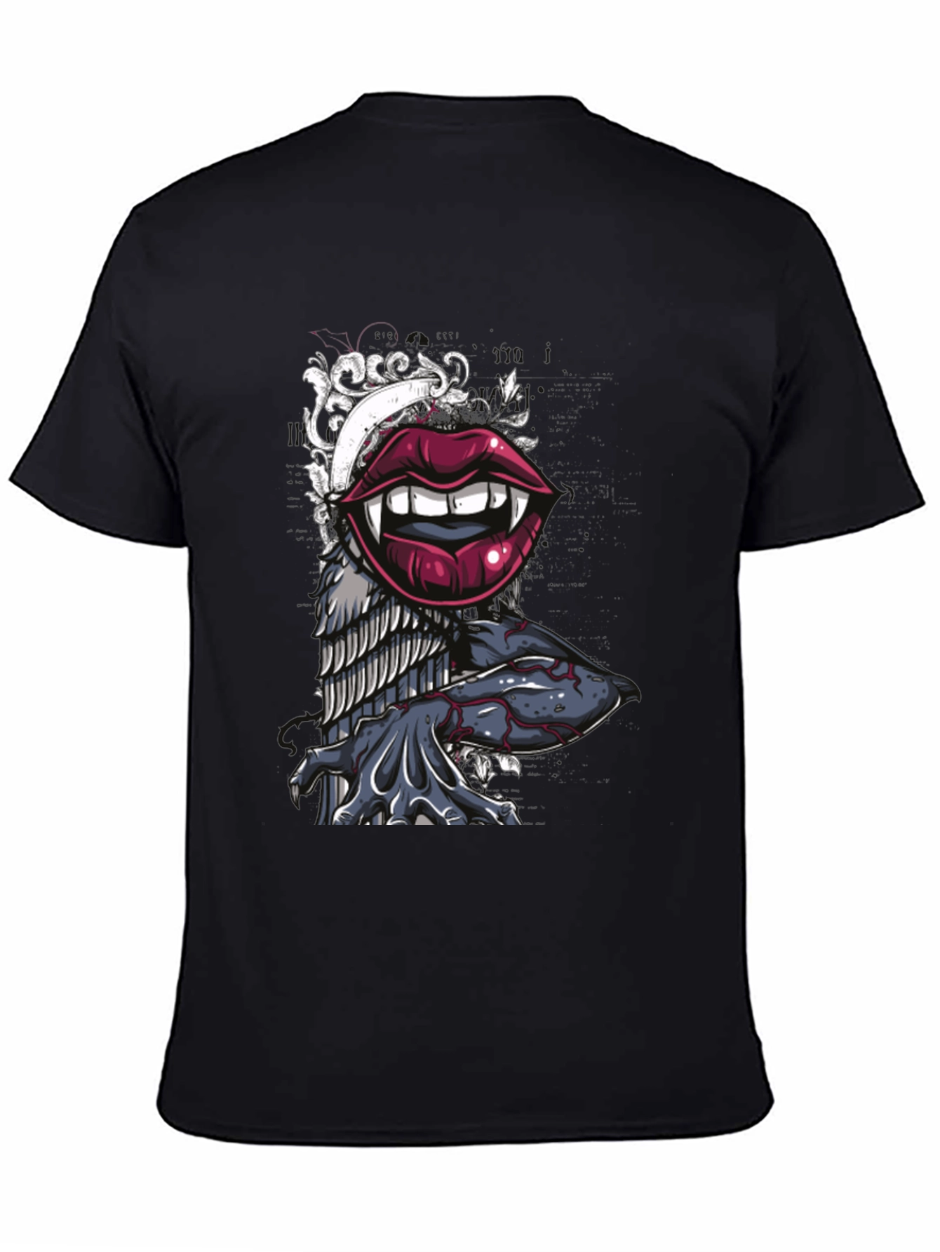 Vampire Lips Graphic Tee - Unique Design