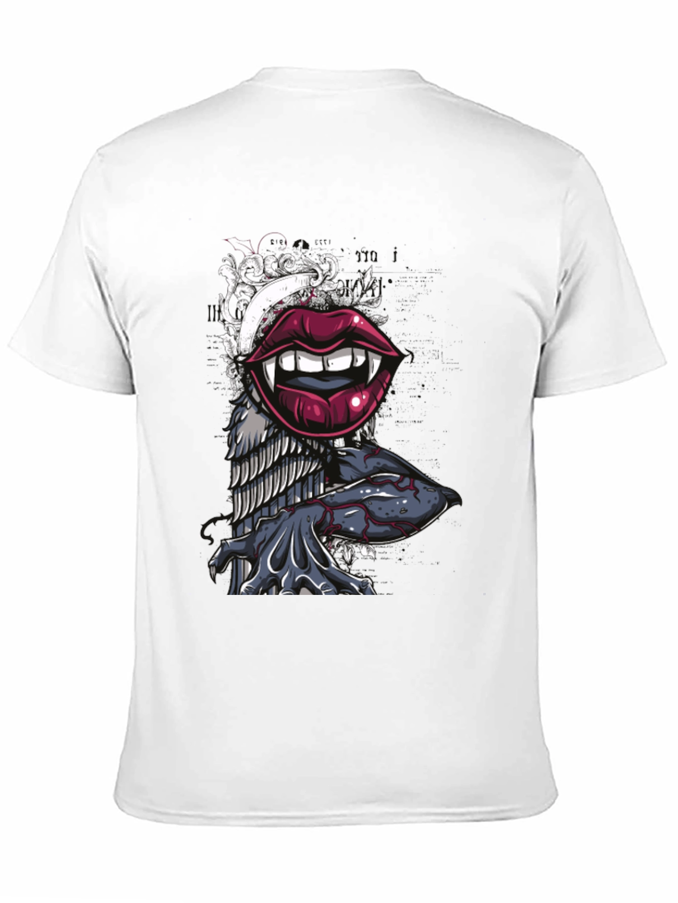 Vampire Lips Graphic Tee - Unique Design