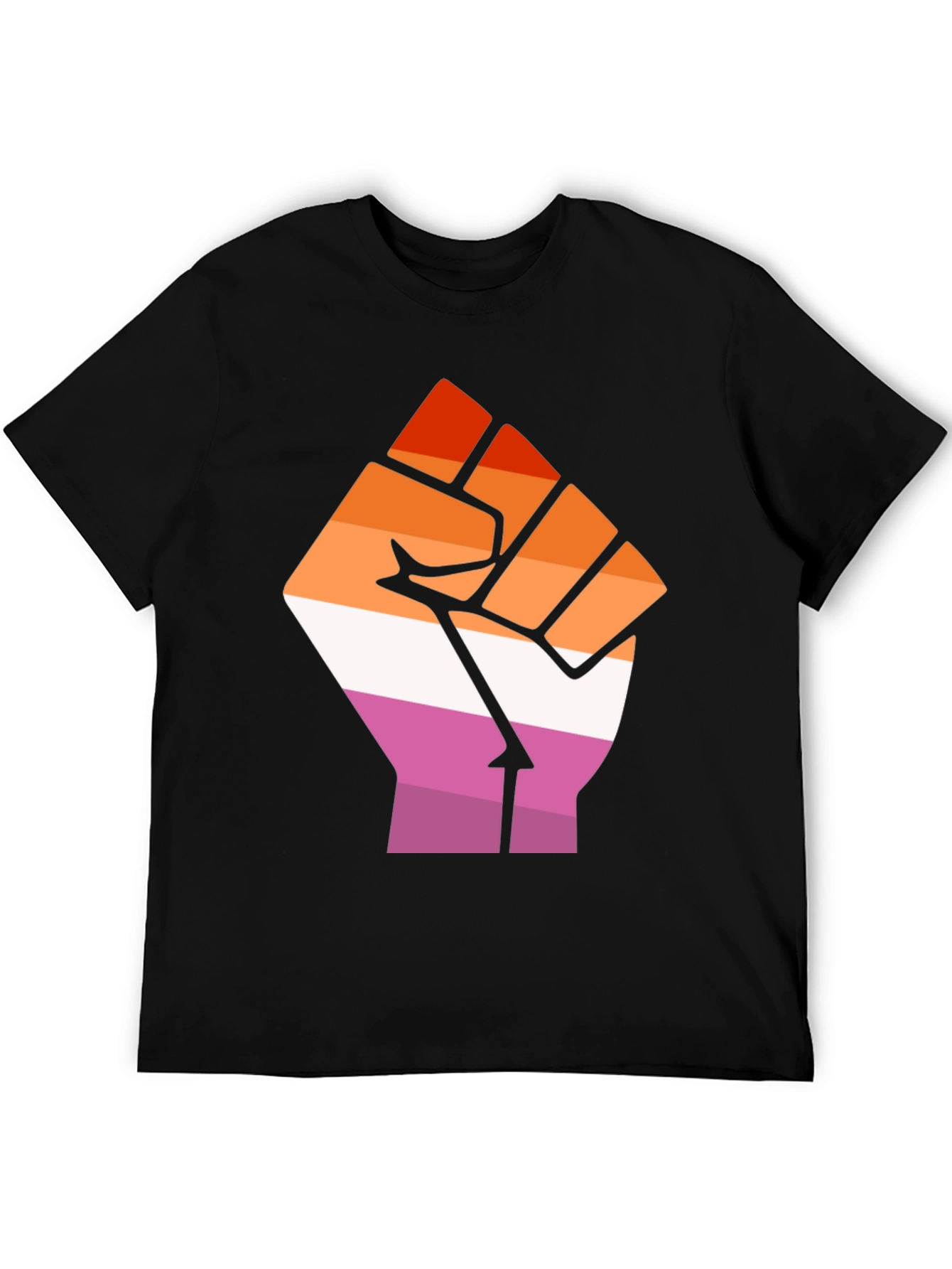 Lesbian Pride Fist Black Tee