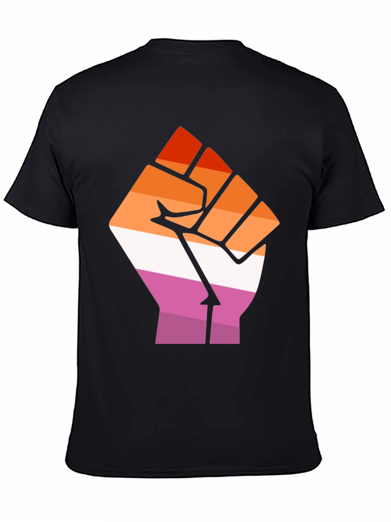 Lesbian Pride Fist Black Tee
