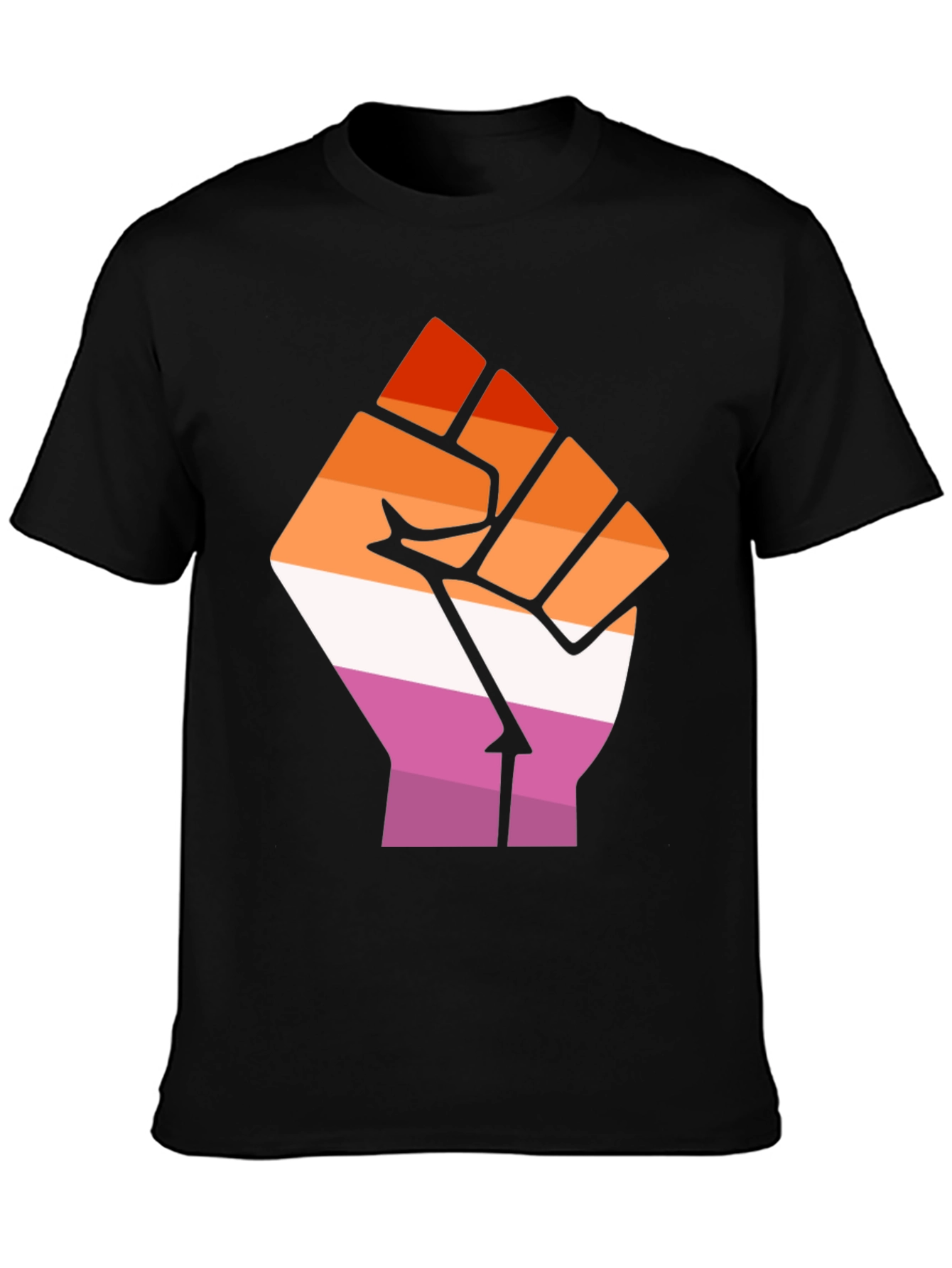 Lesbian Pride Fist Black Tee