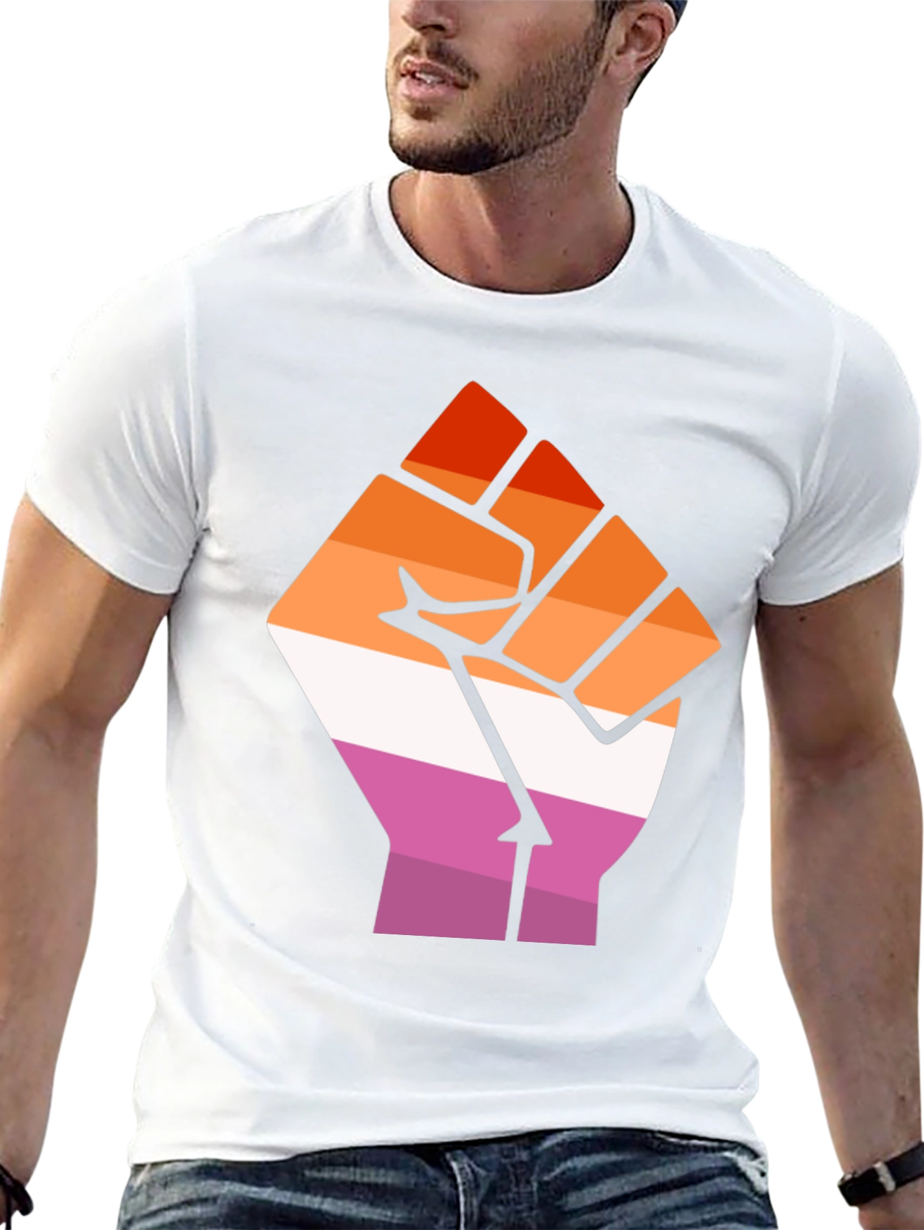 Lesbian Pride Fist Black Tee