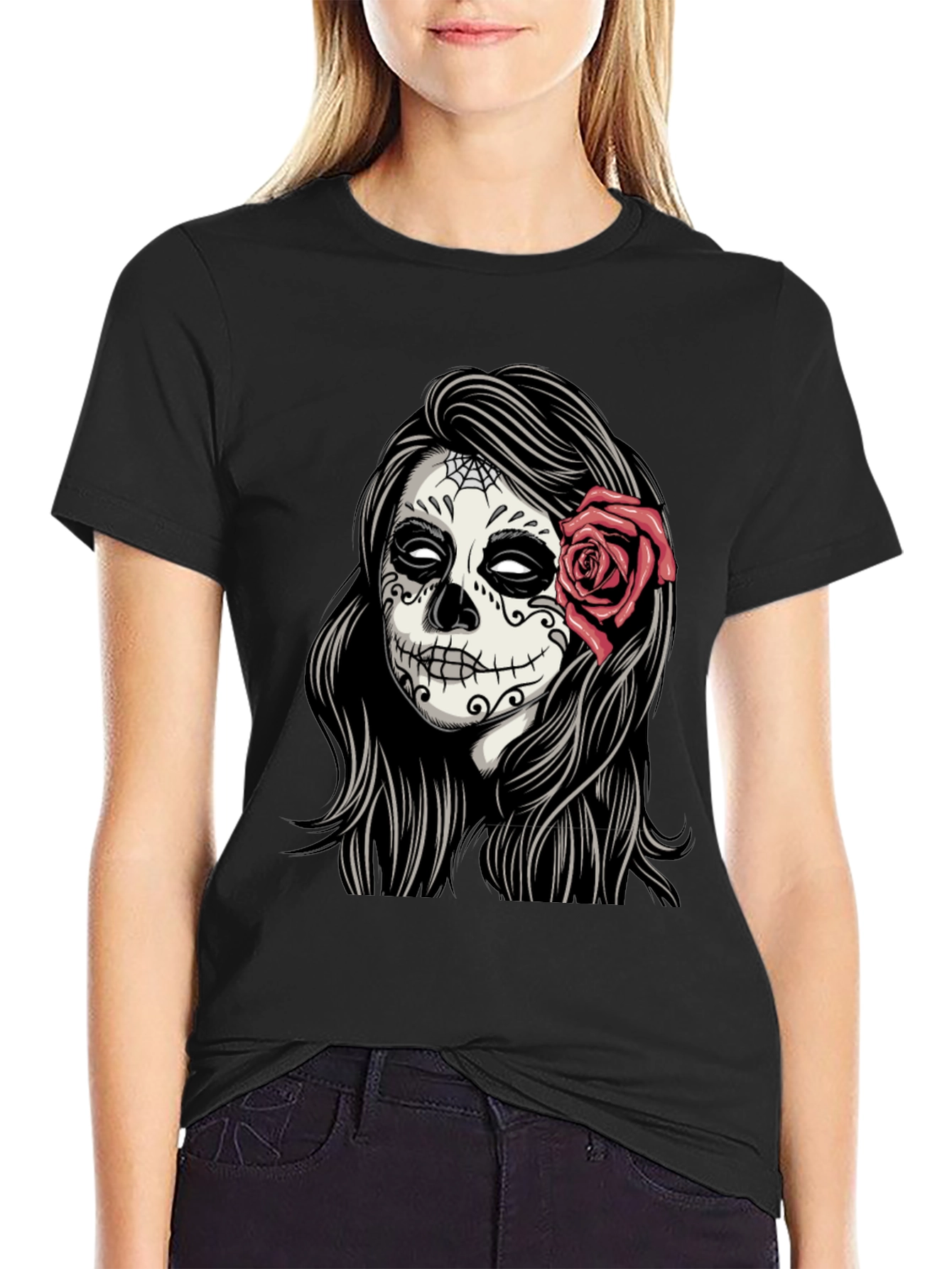 Sugar Skull Woman T-Shirt - Day of the Dead