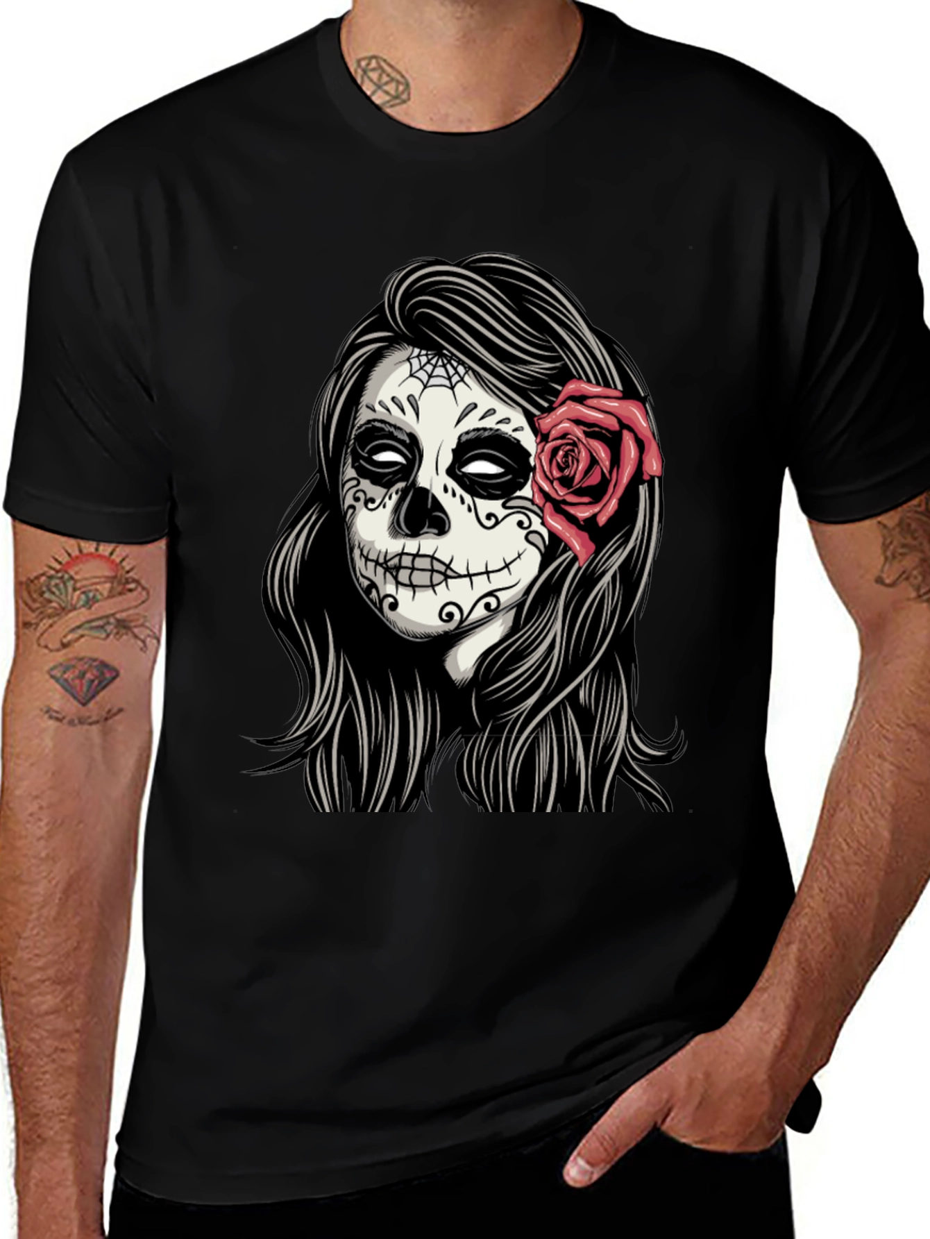 Sugar Skull Woman T-Shirt - Day of the Dead