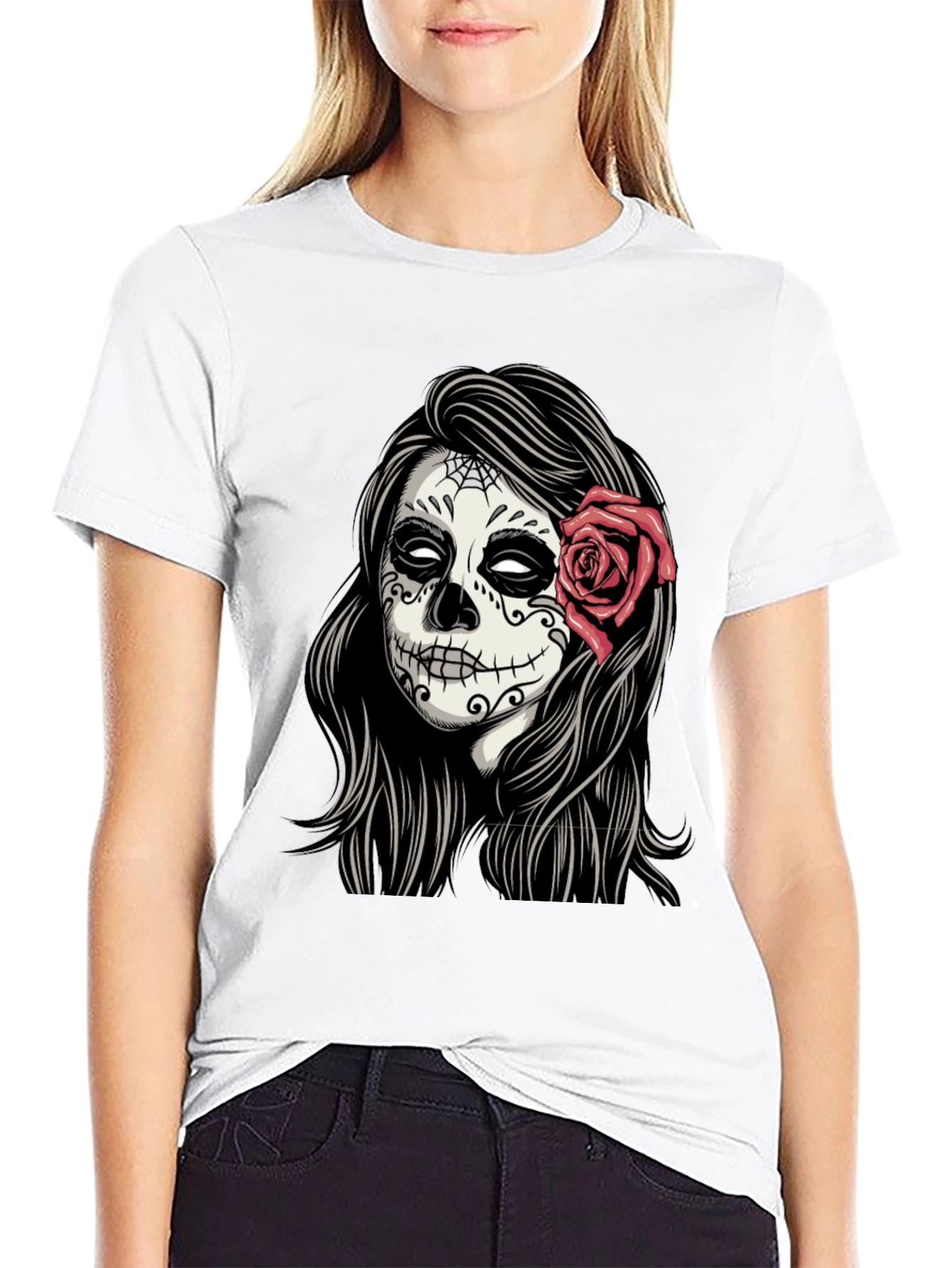 Sugar Skull Woman T-Shirt - Day of the Dead