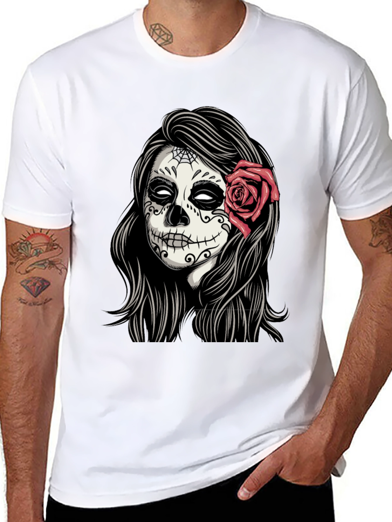 Sugar Skull Woman T-Shirt - Day of the Dead