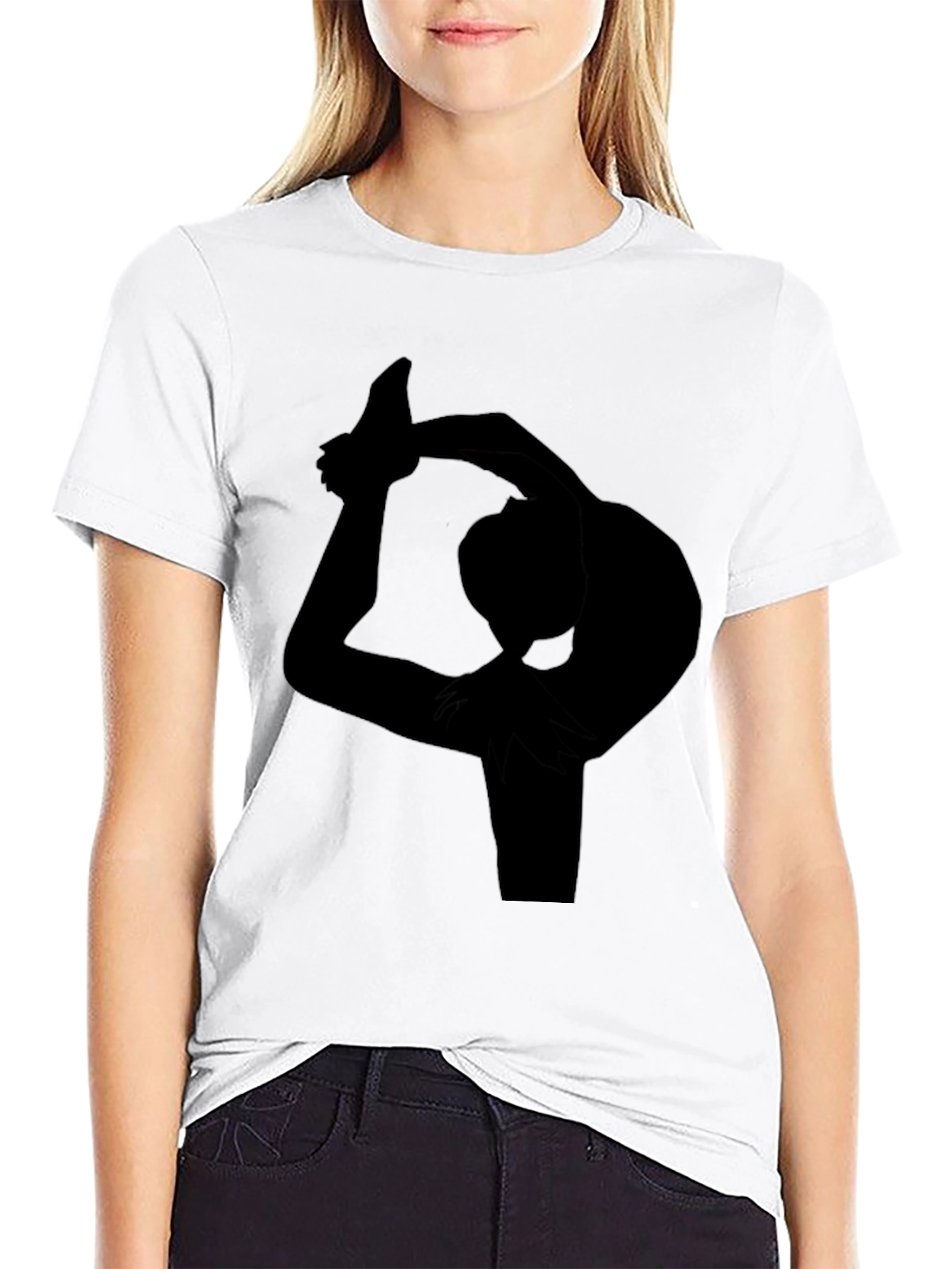 Yoga Pose Graphic Black T-Shirt