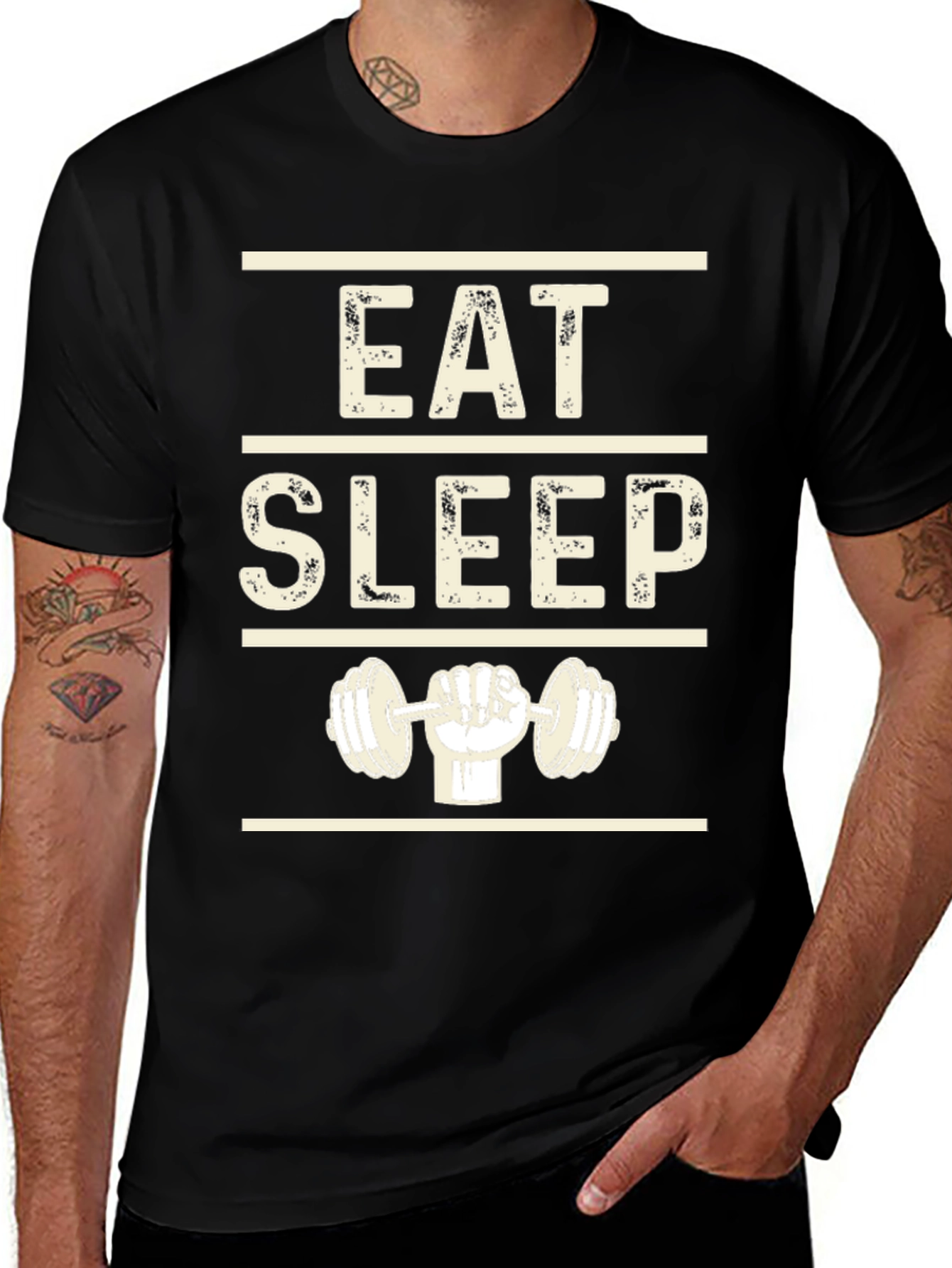 Eat Sleep Lift Black Graphic T-Shirt