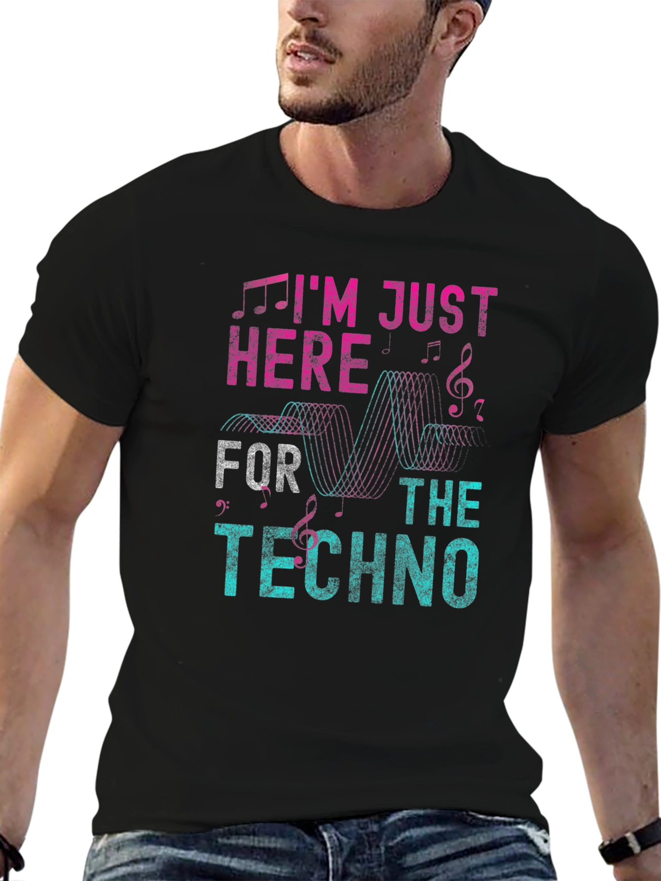 Im Just Here For The Techno Graphic T-Shirt