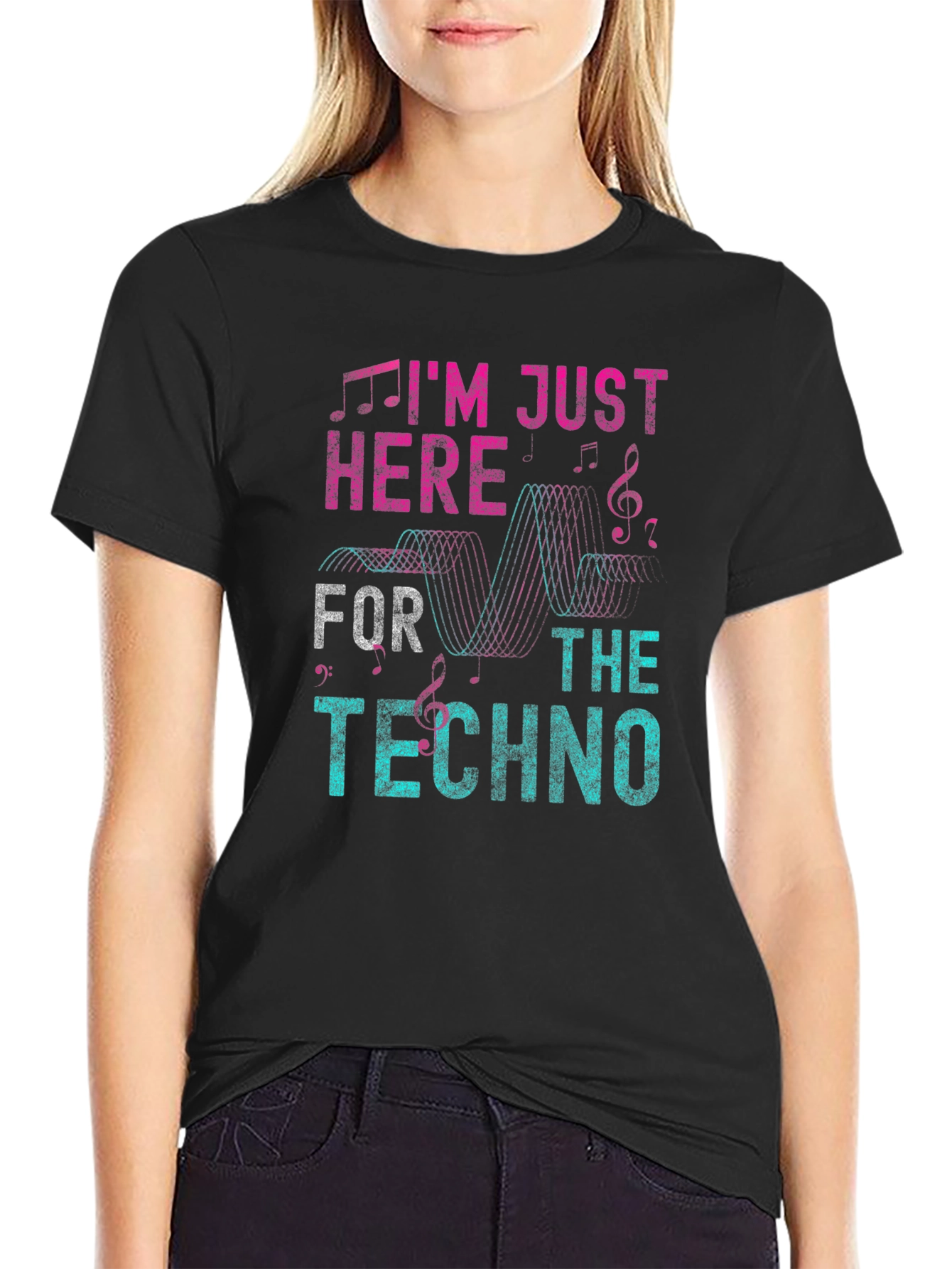 Im Just Here For The Techno Graphic T-Shirt