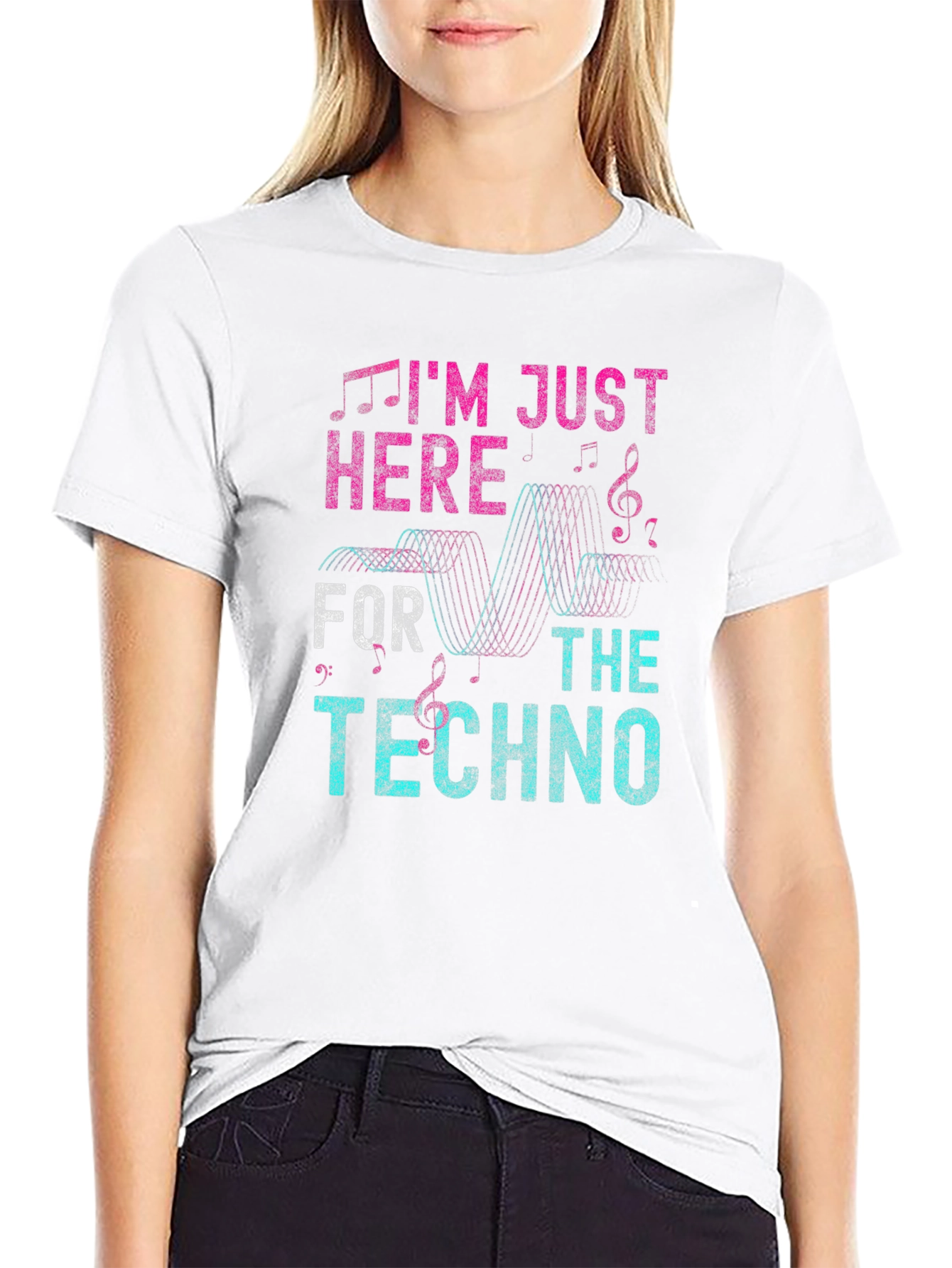 Im Just Here For The Techno Graphic T-Shirt