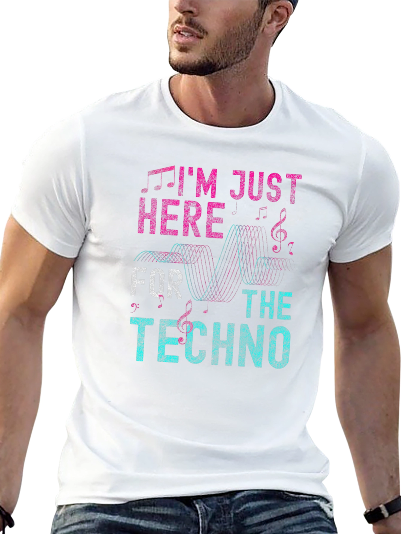 Im Just Here For The Techno Graphic T-Shirt