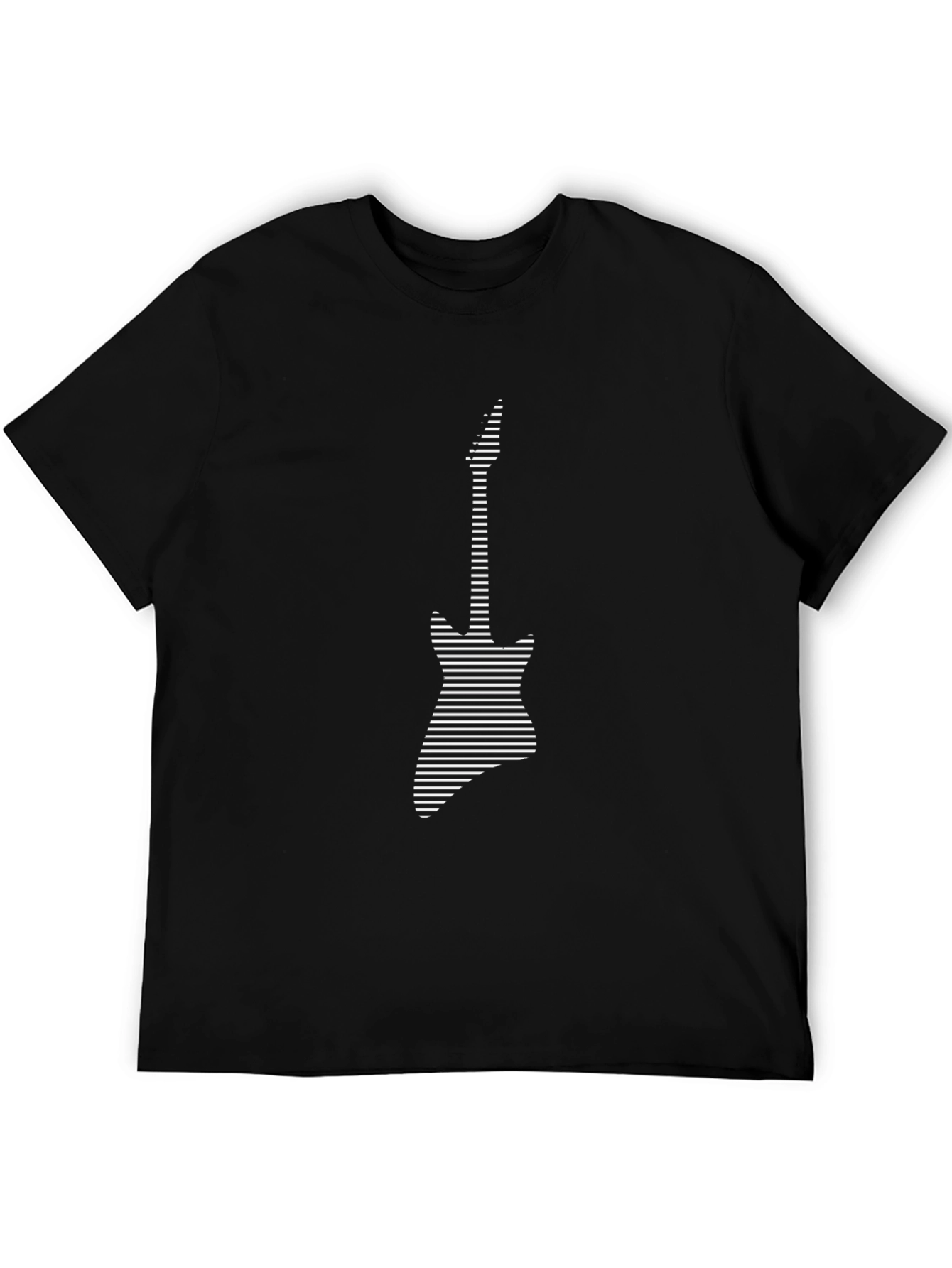 Stripped Electric Guitar Graphic Tee - Black