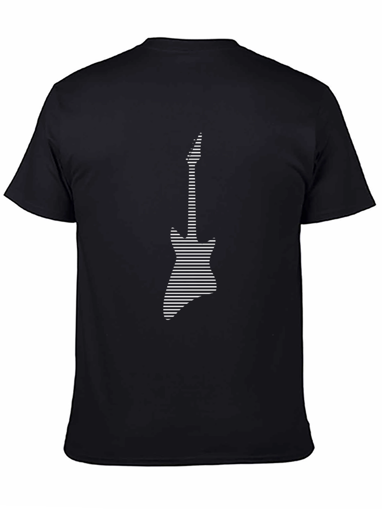 Stripped Electric Guitar Graphic Tee - Black