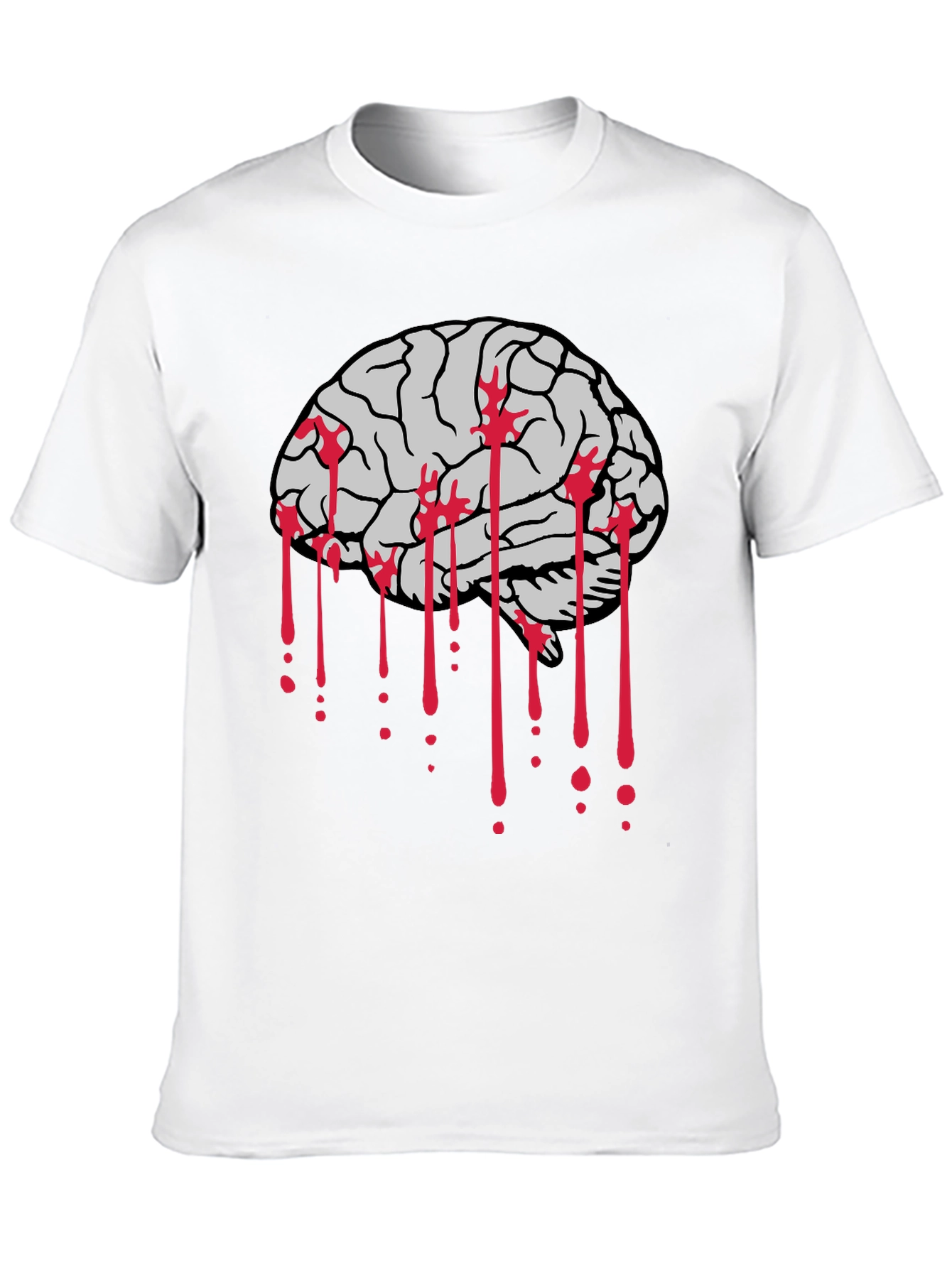Bloody Brain Graphic Tee - Black Cotton T-Shirt