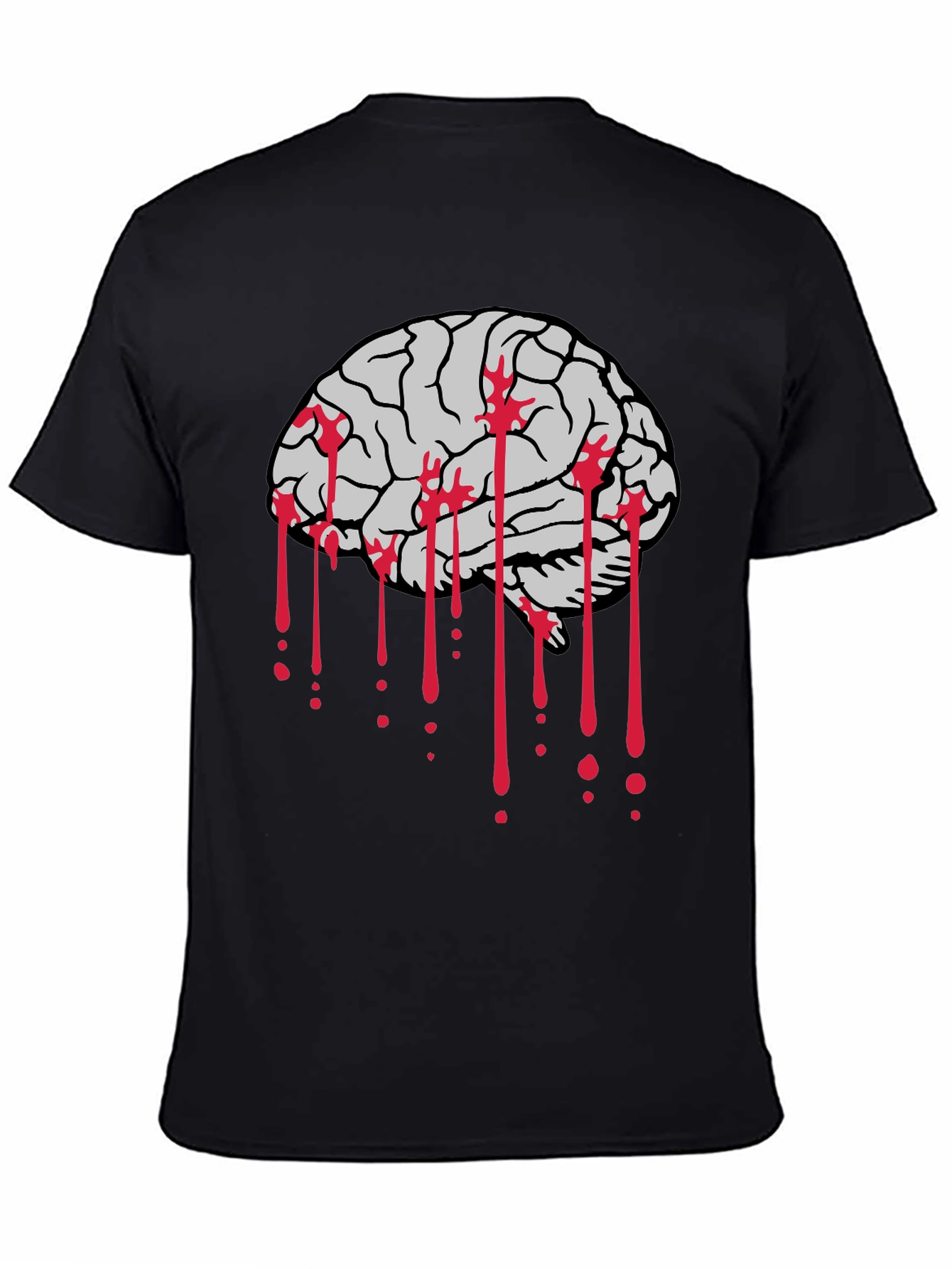 Bloody Brain Graphic Tee - Black Cotton T-Shirt