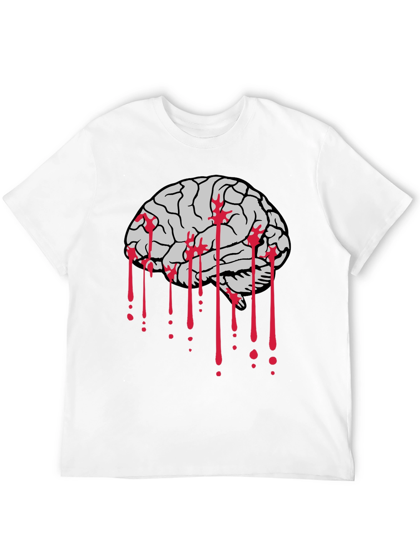 Bloody Brain Graphic Tee - Black Cotton T-Shirt