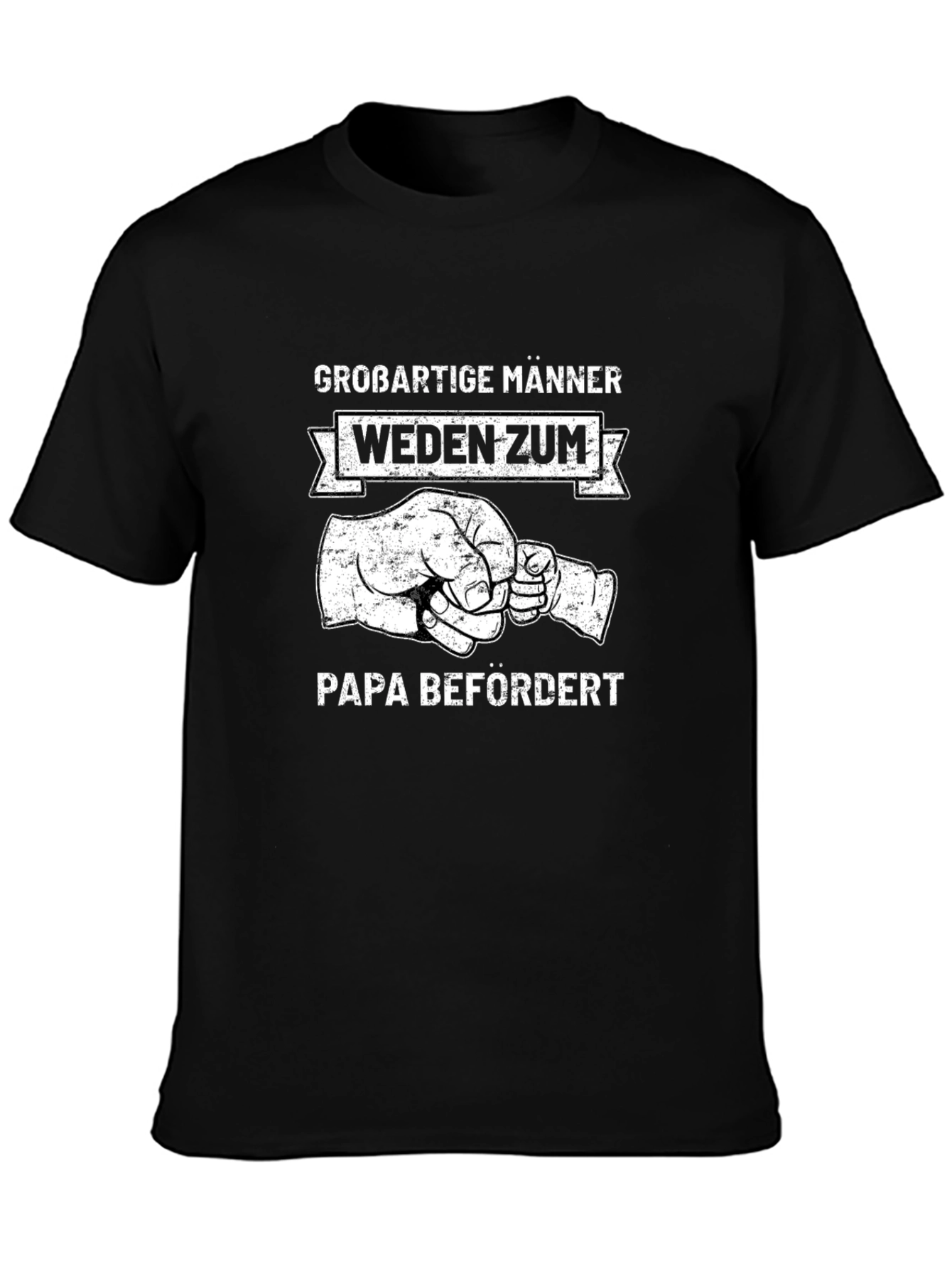 Promoted To Papa - Black Cotton T-Shirt