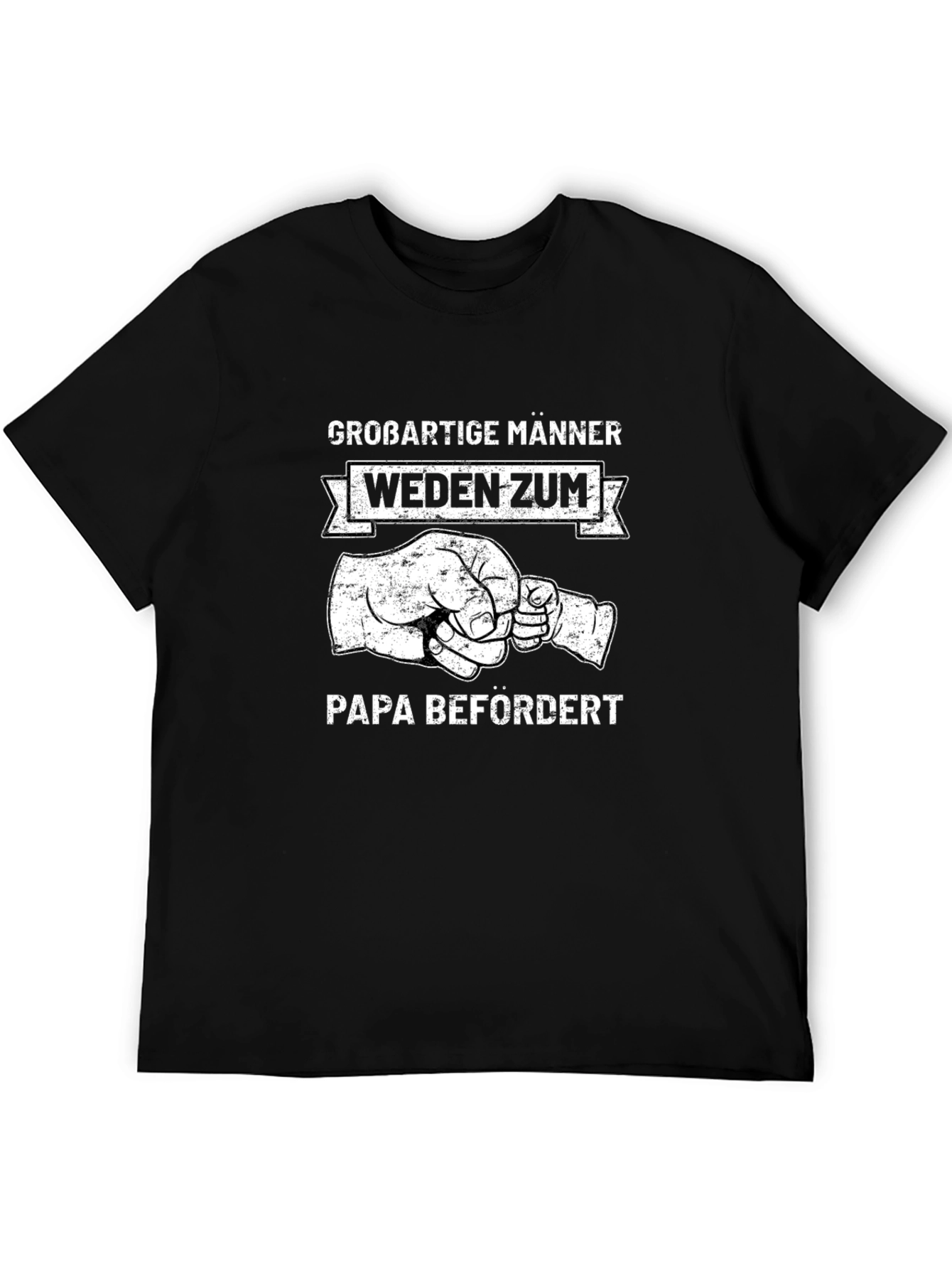 Promoted To Papa - Black Cotton T-Shirt